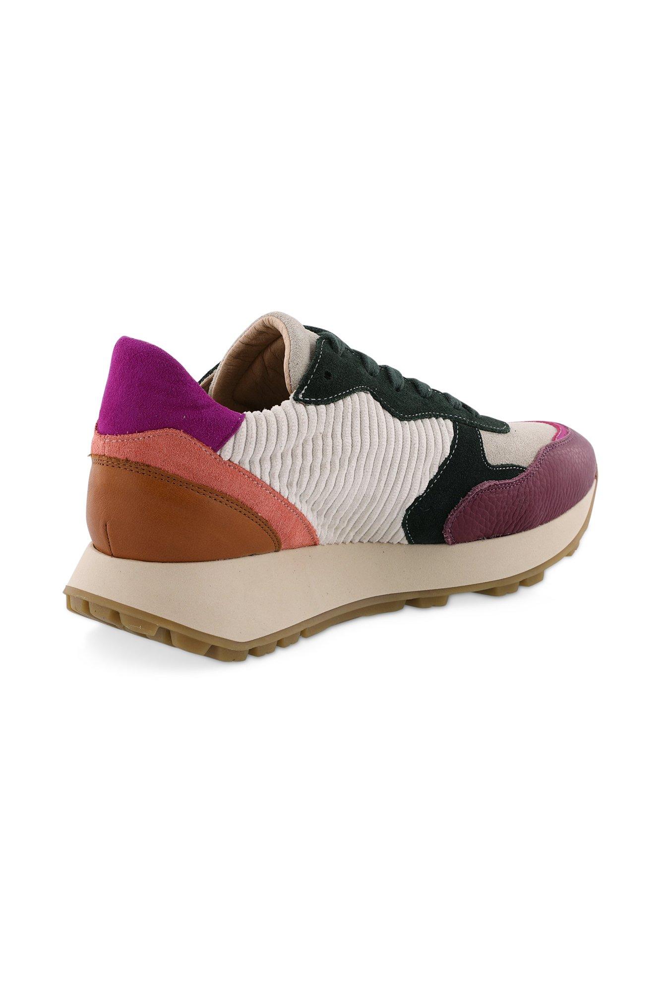 Chaussures - Baskets multicolores en cuir et nubuck