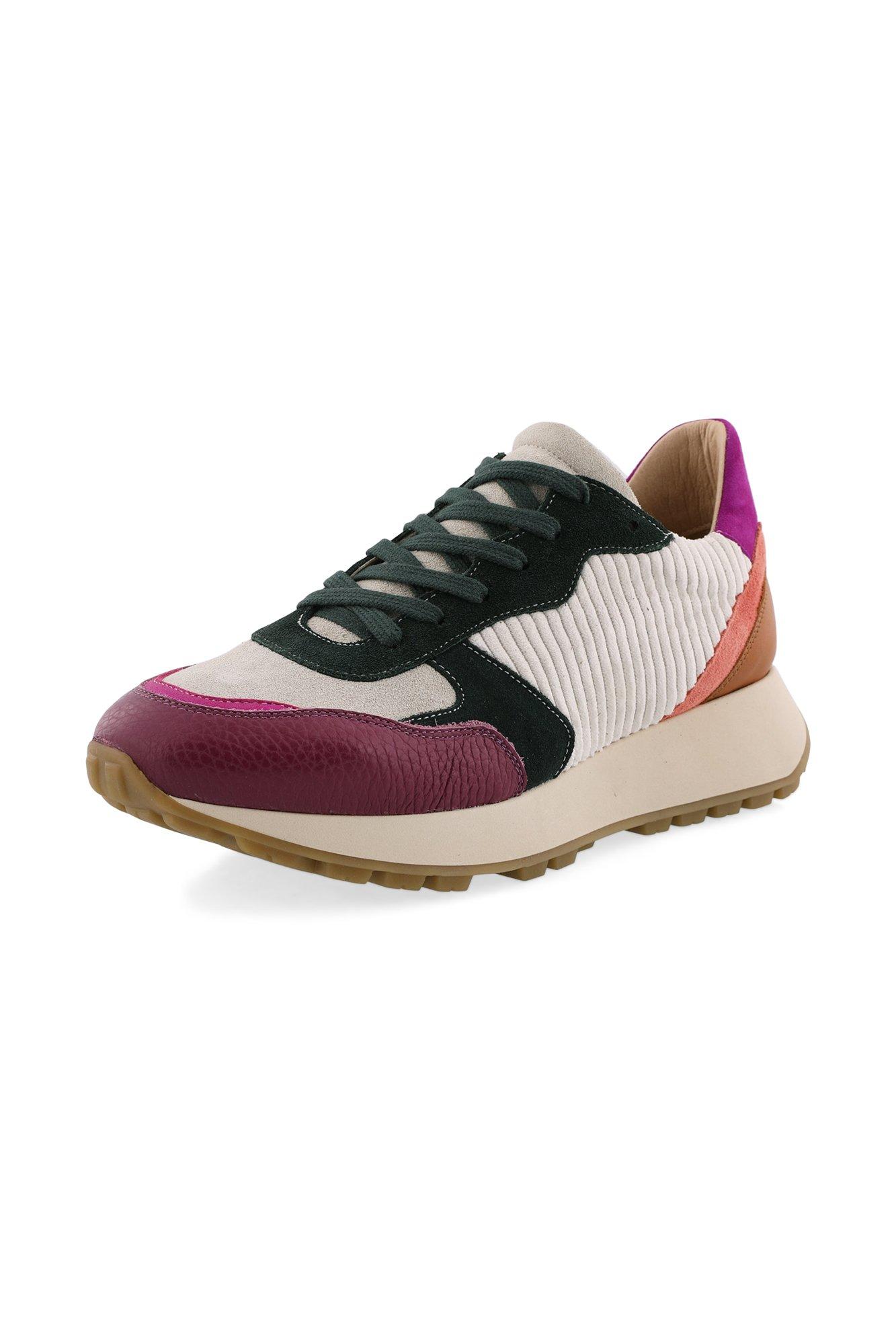 Chaussures - Baskets multicolores en cuir et nubuck