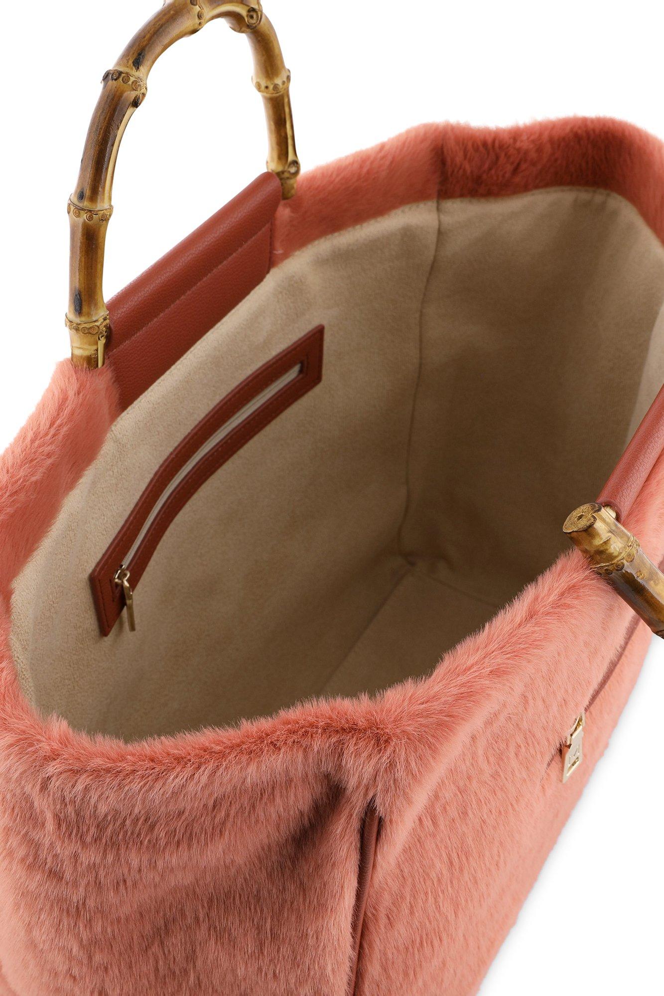 Babyspulletjes - Faux fur shopper met bamboe handvat