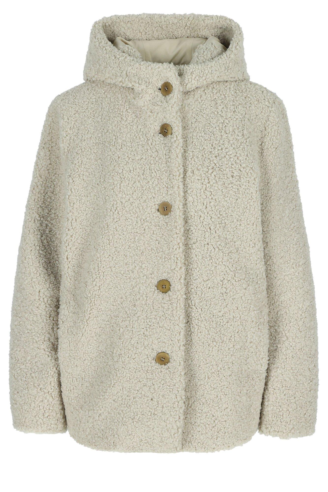 Manteaux - Veste teddy courte à capuche