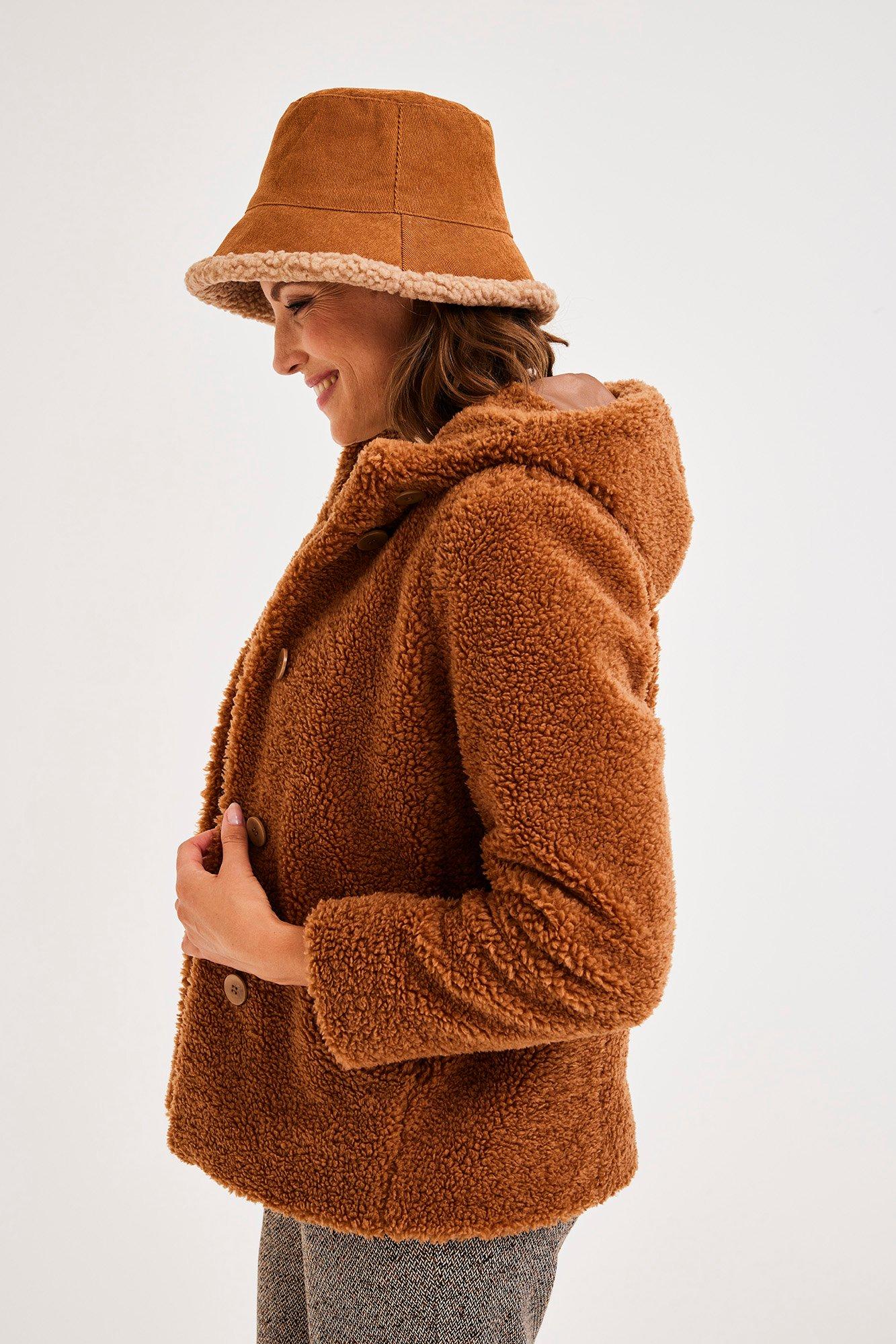 Manteaux - Veste teddy à capuche