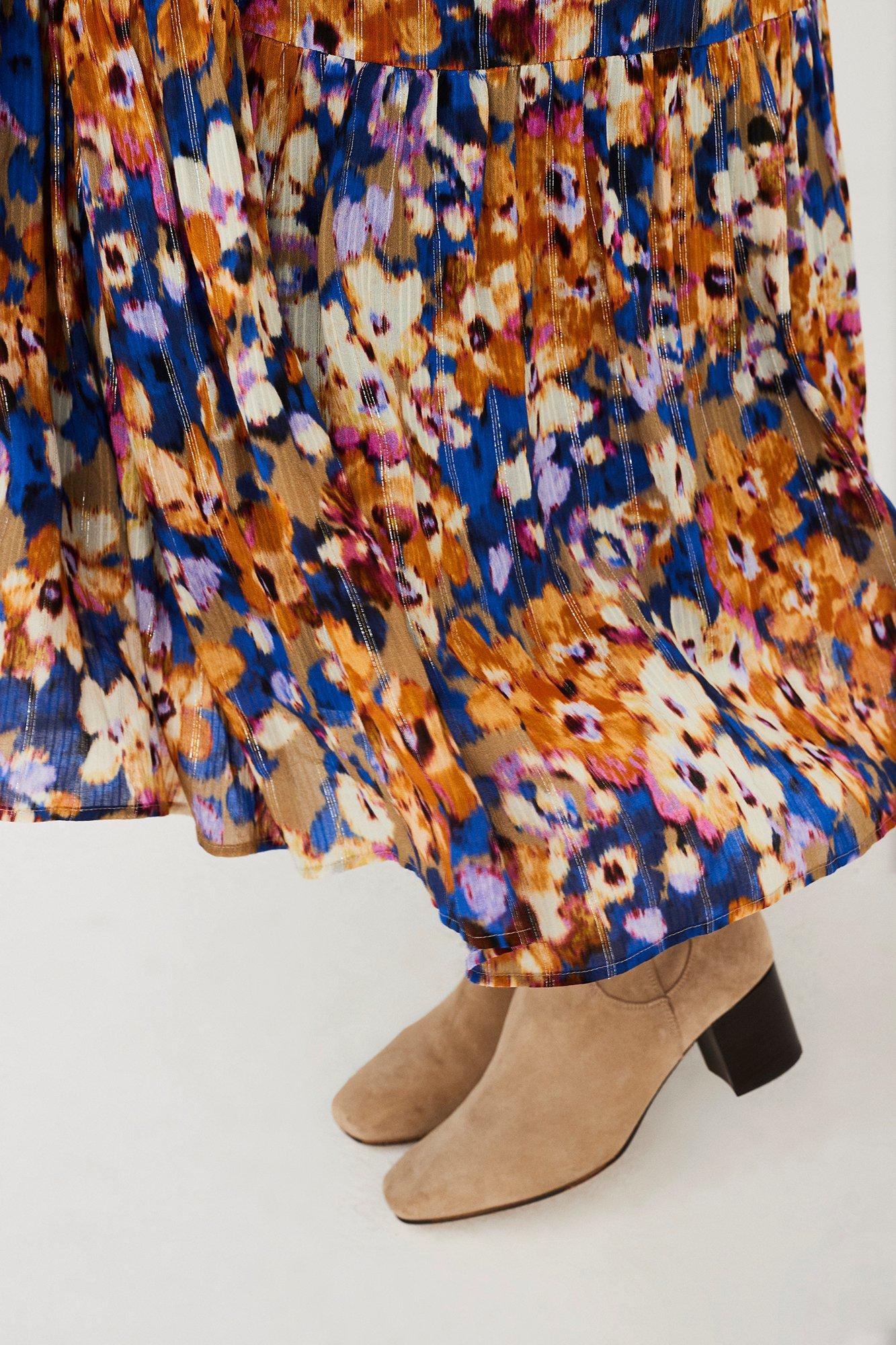 Robes - Robe à volant en voile avec lurex