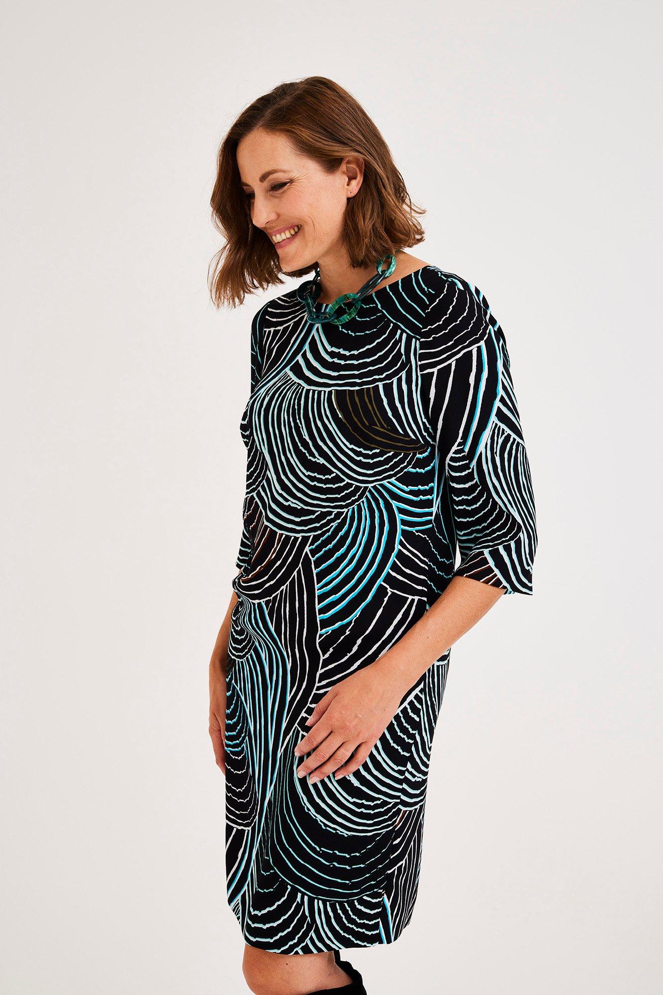 Robe droite imprimée en crêpe - null - may
