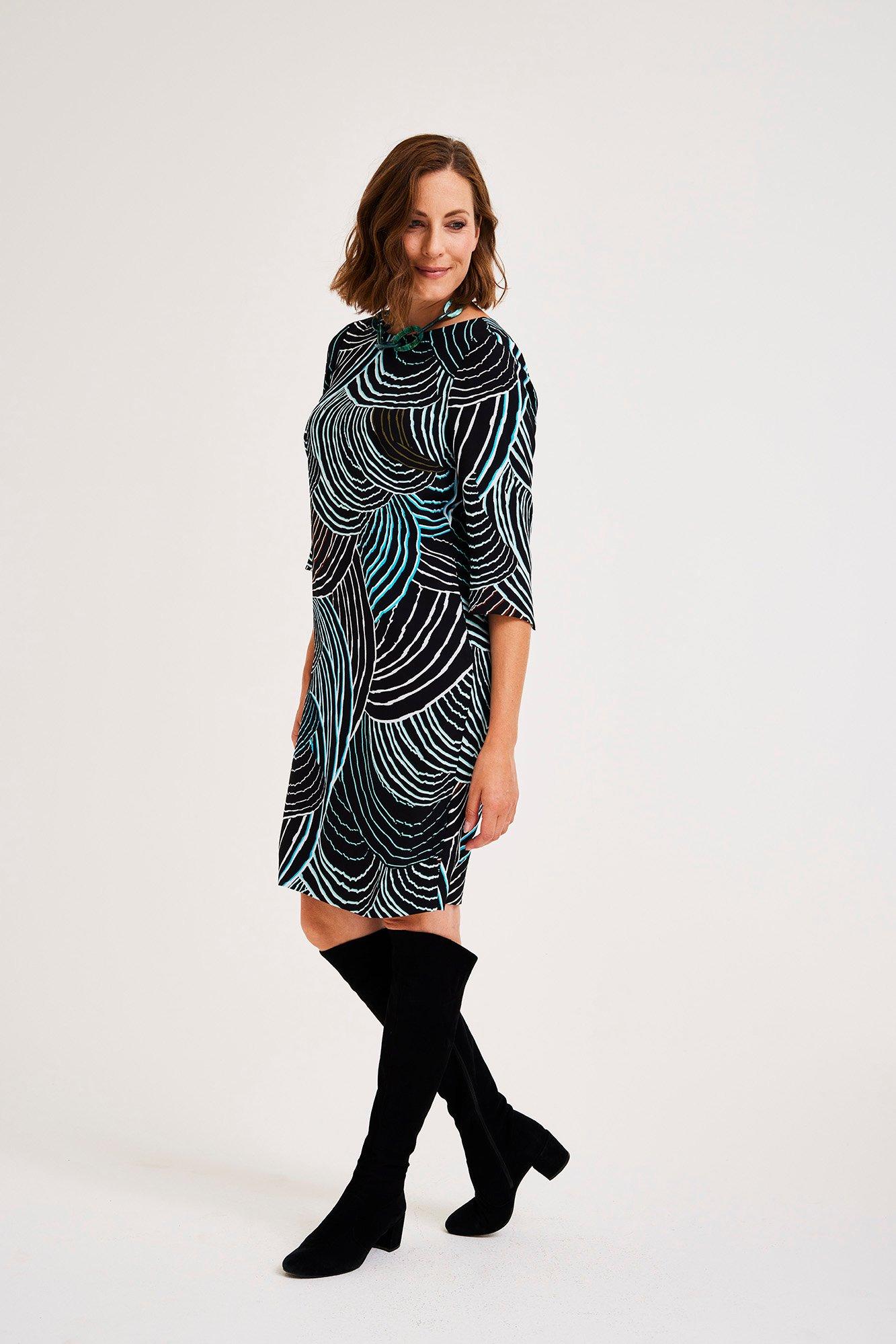 Robes - Robe droite imprimée en crêpe