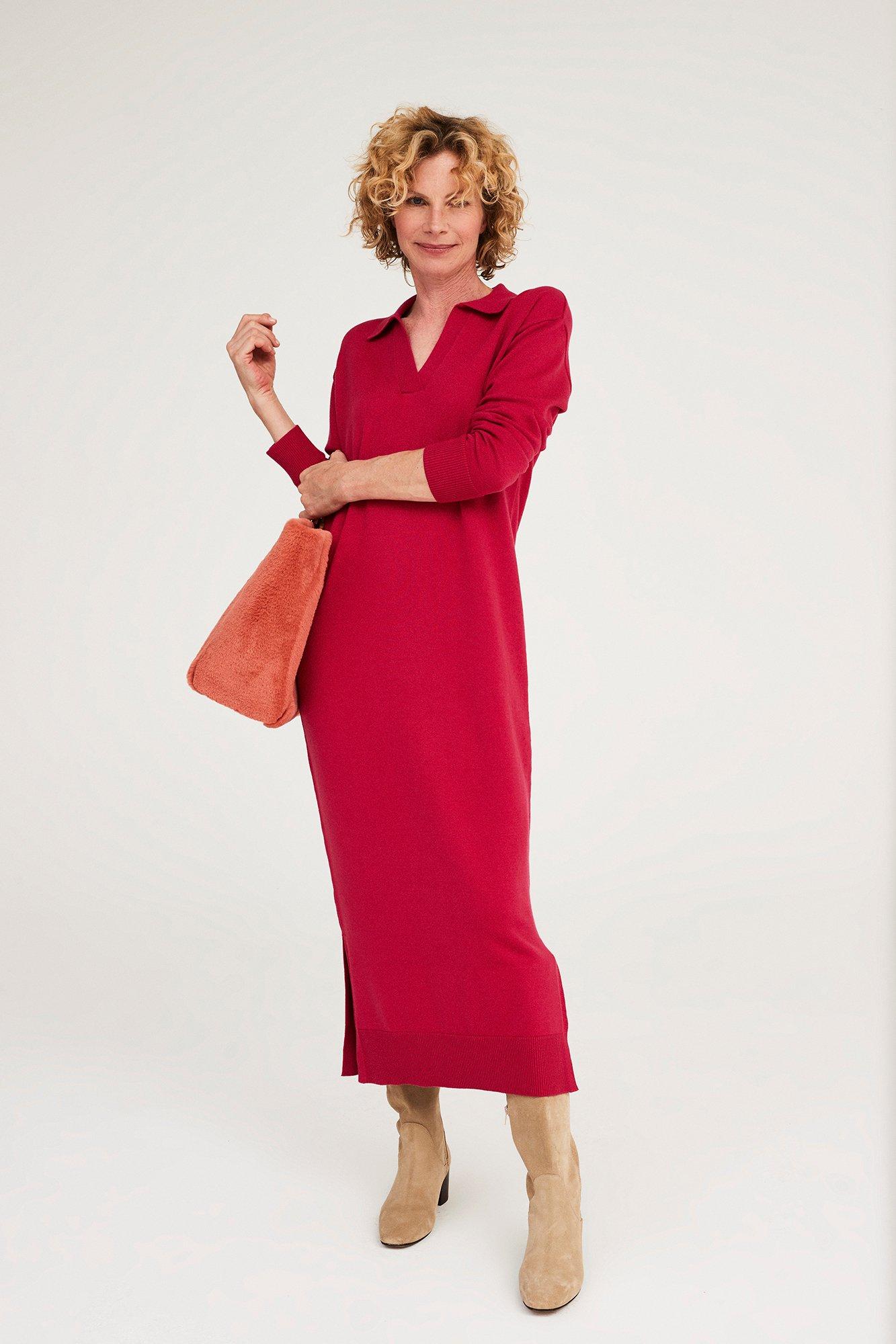Robes - Robe en maille col polo