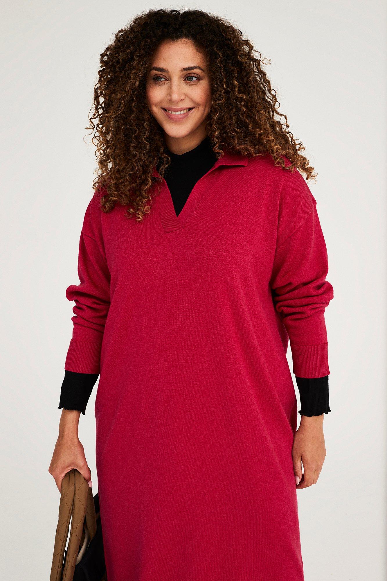 Robes - Robe en maille col polo