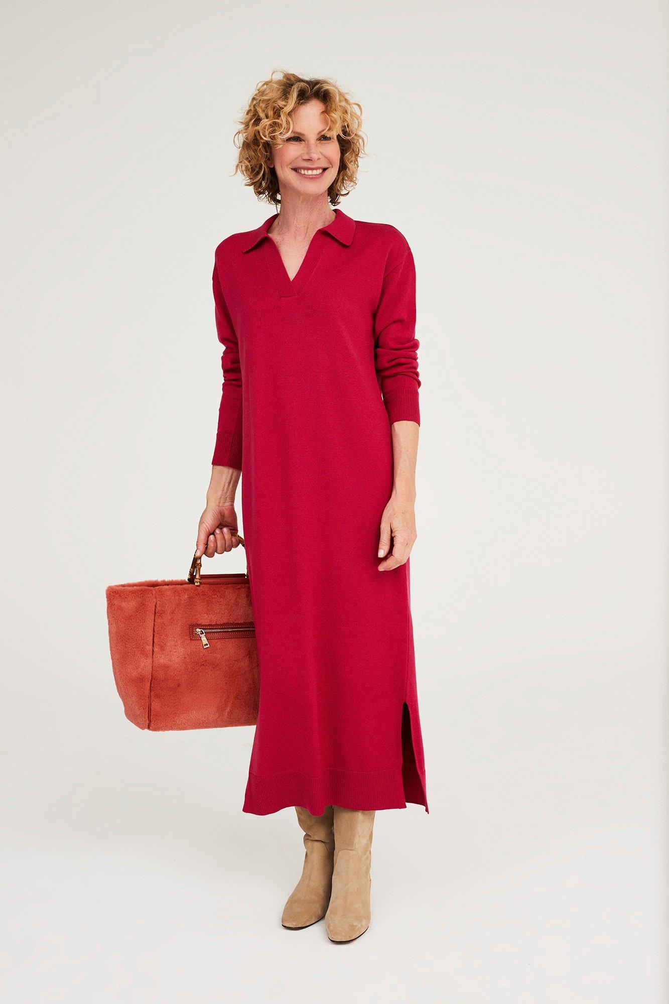 Robes - Robe en maille col polo