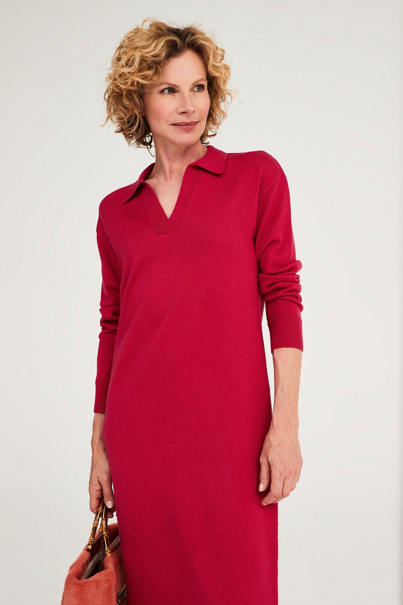 Robes - Robe en maille col polo