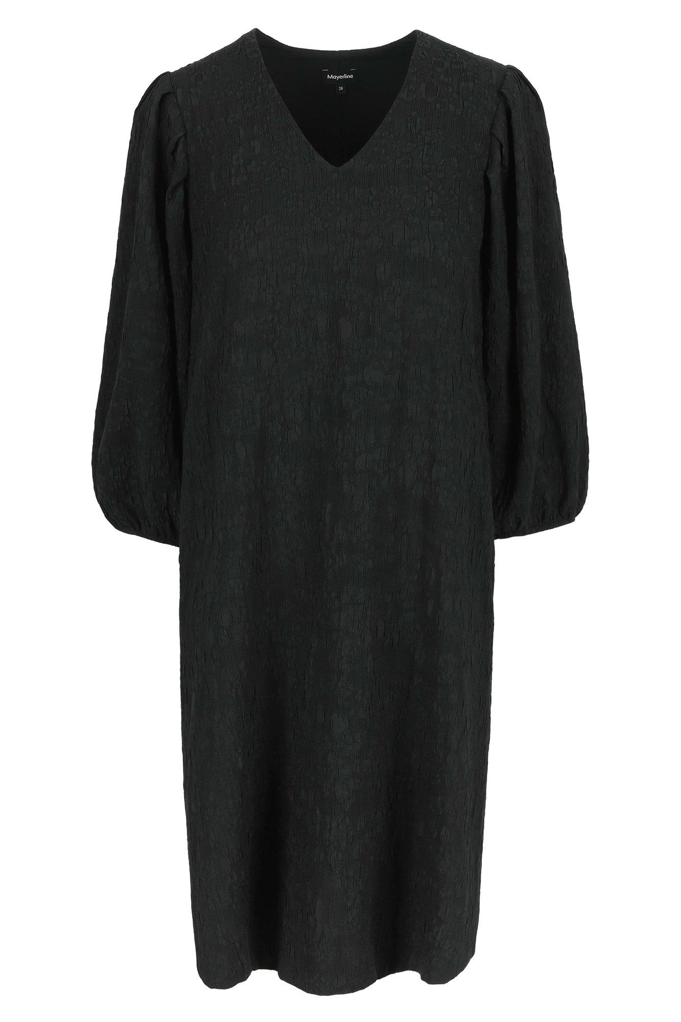 Jurk met ballonmouw in 3D-jacquard - null - may
