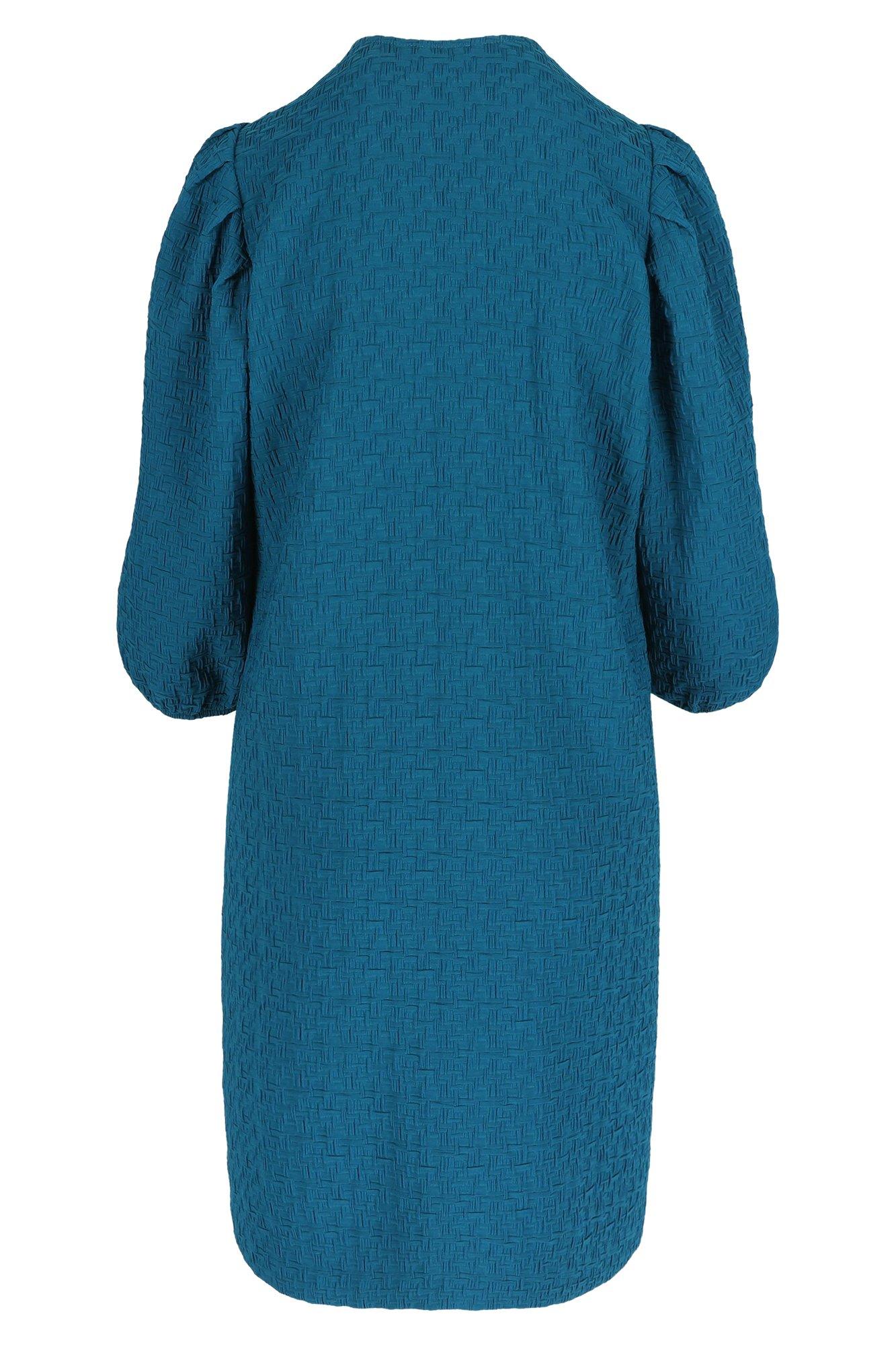 Kleedjes - Jurk in 3D jacquard met ballonmouwen