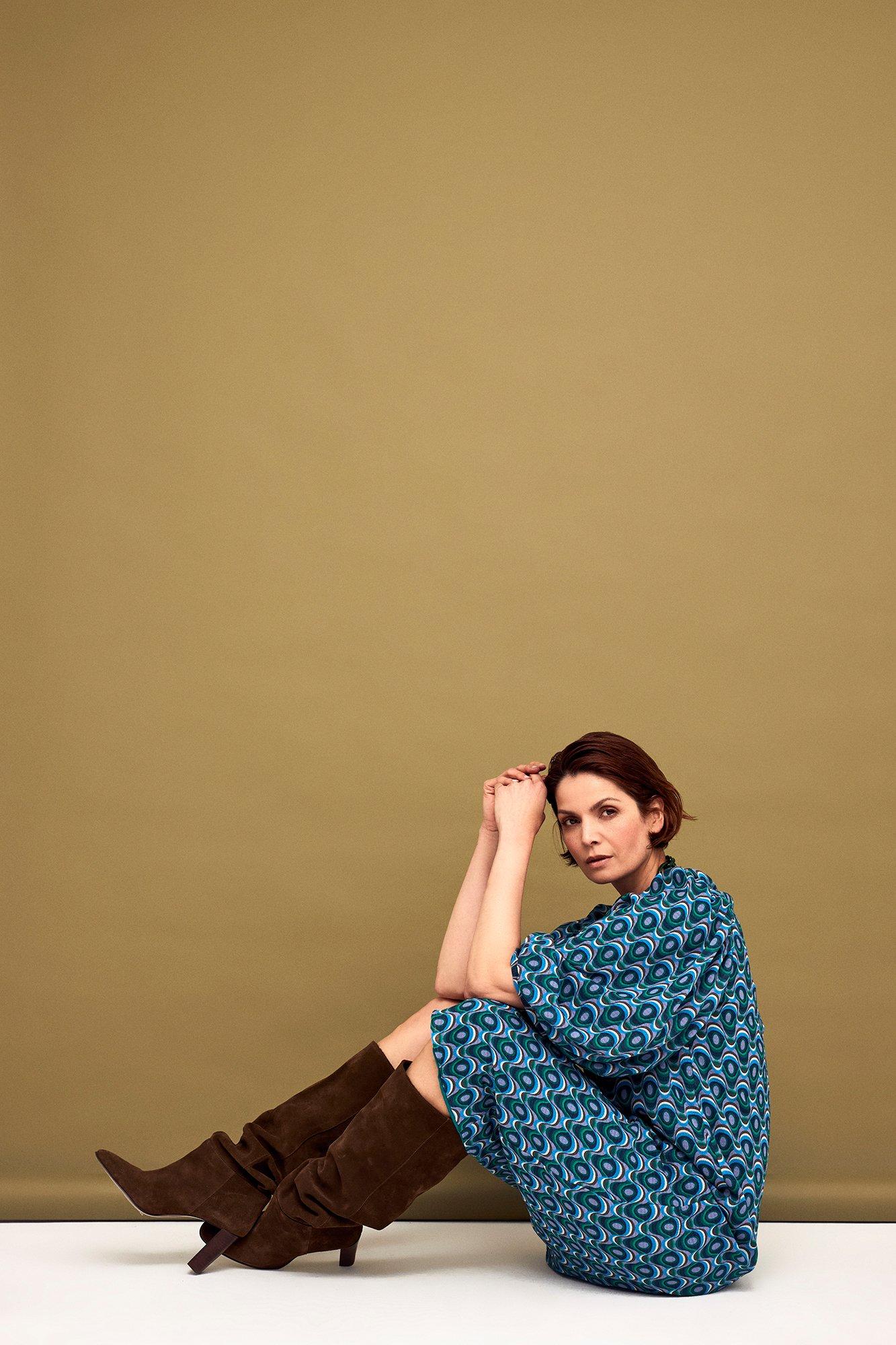 Robes - Robe en voile à imprimé oeil de paon