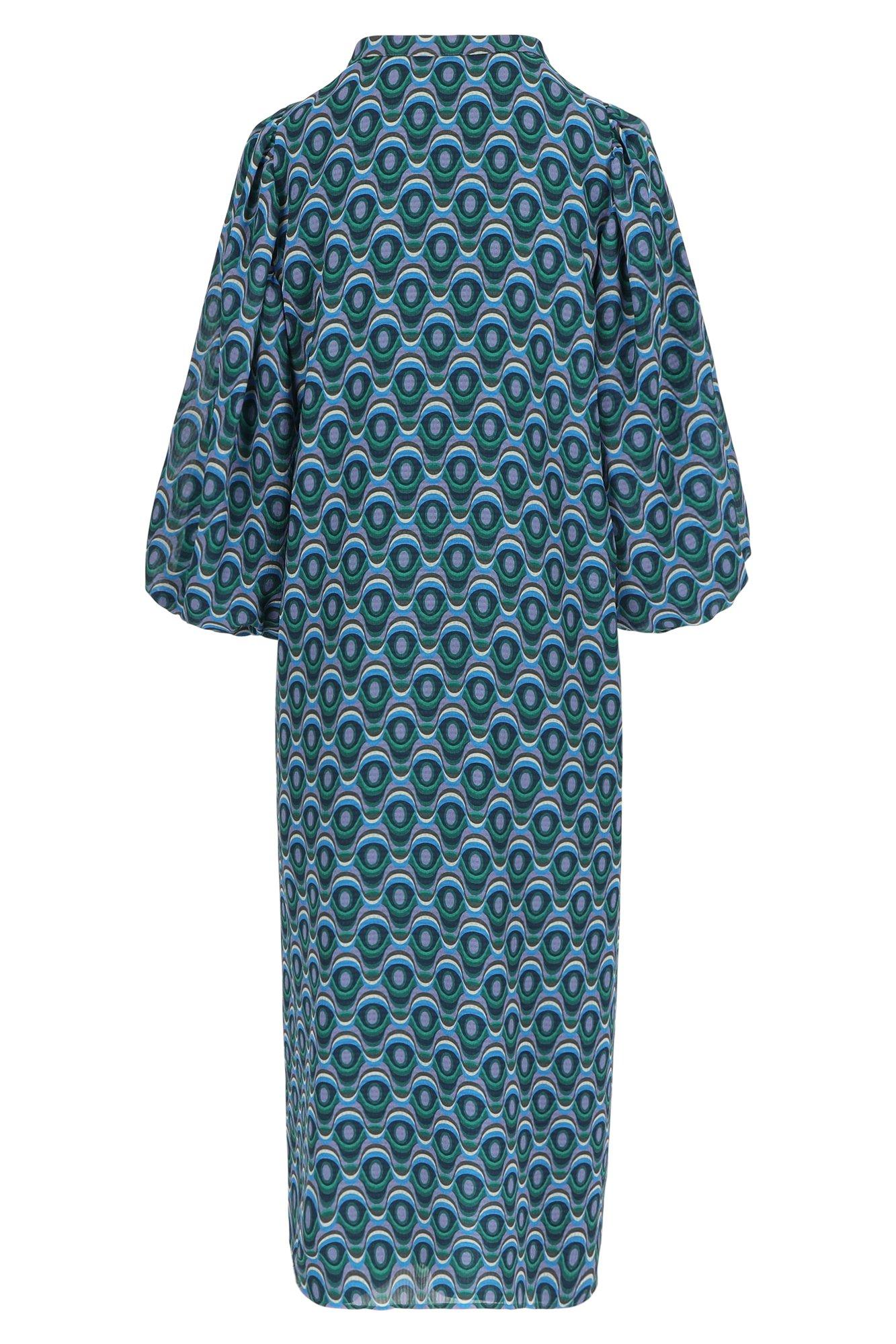 Robes - Robe en voile à imprimé oeil de paon