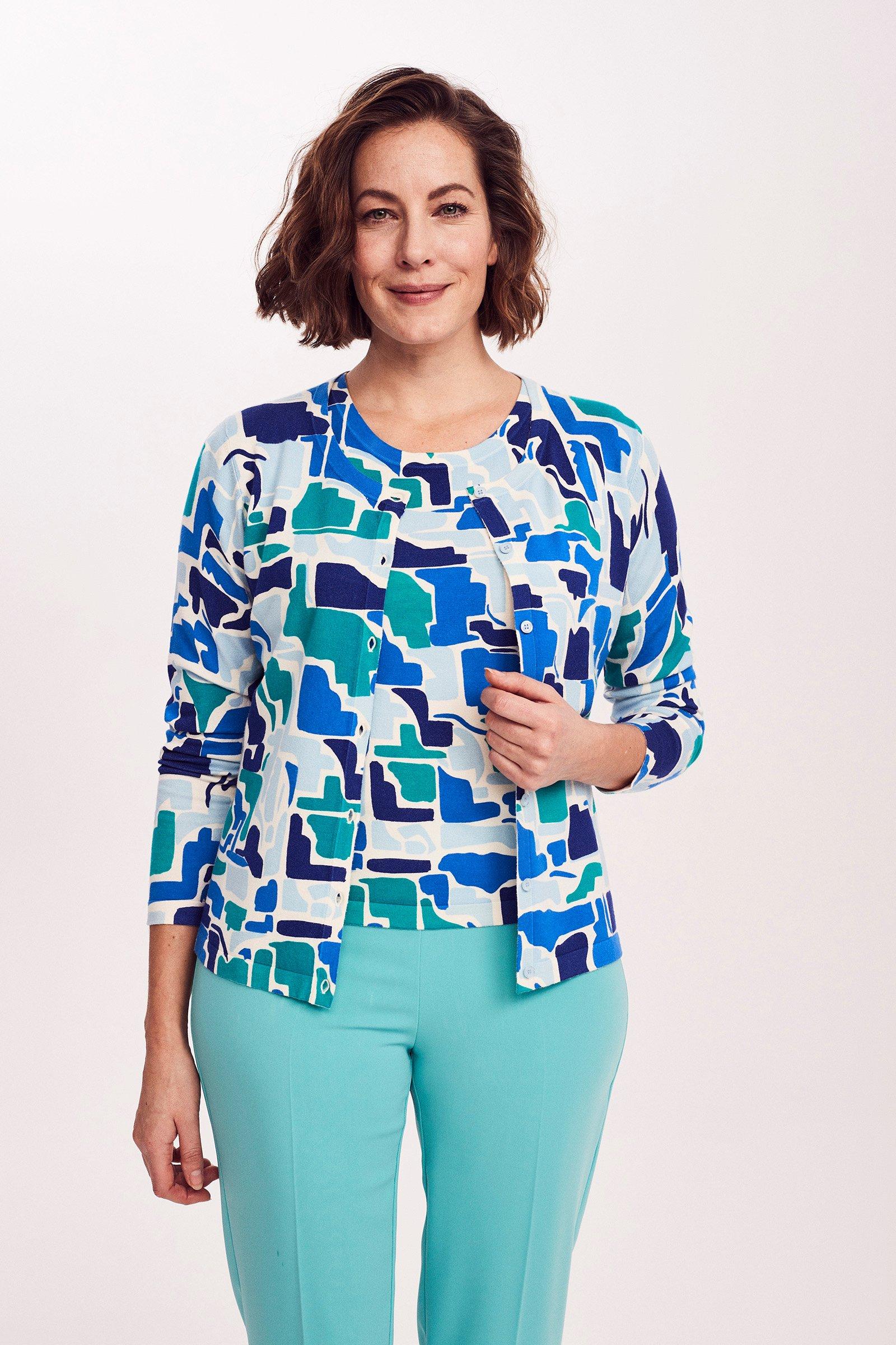 Cardigan fin à imprimé abstrait - null - may