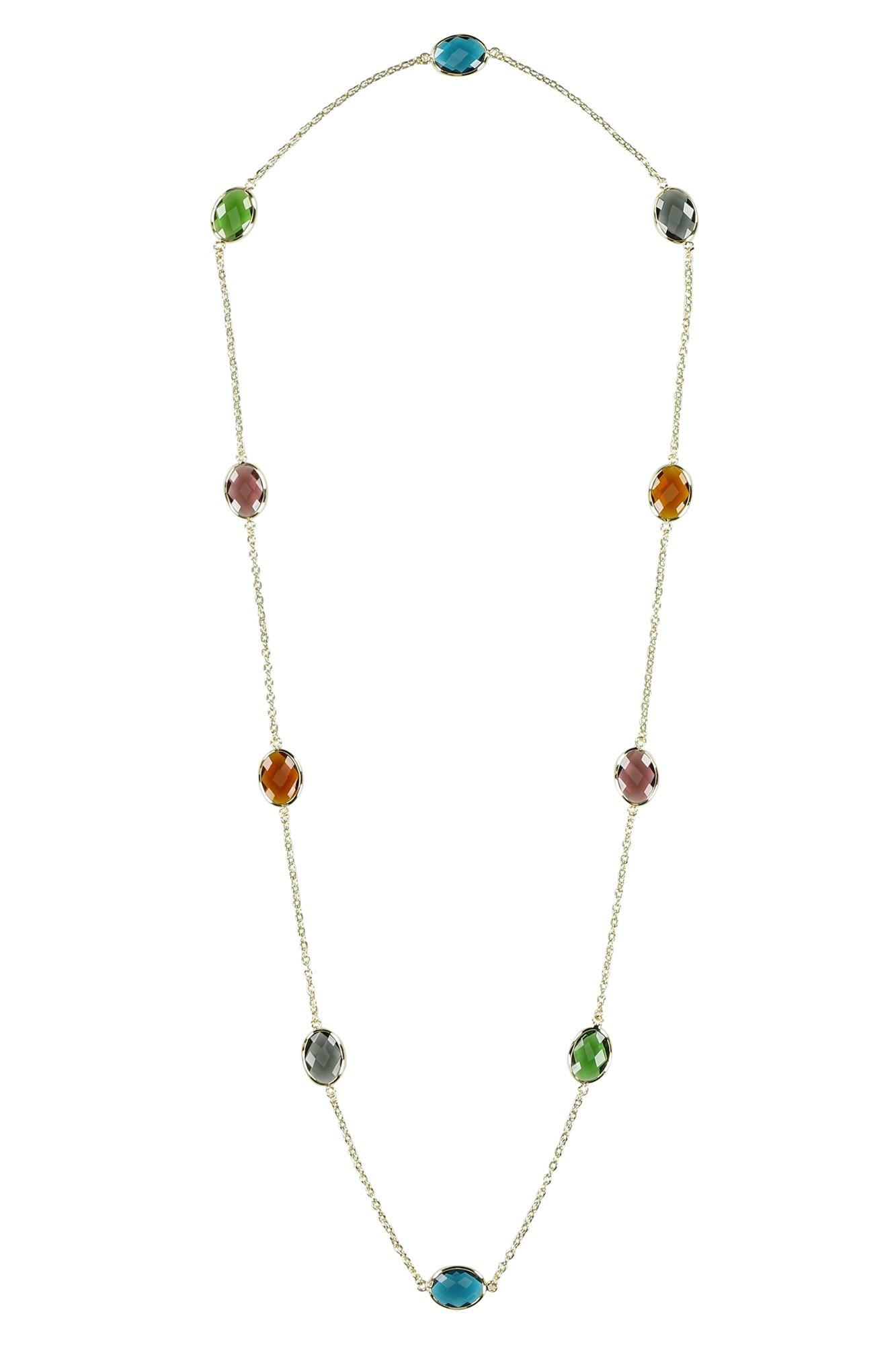 Collier avec pierres taill&eacute;es multicolores - may