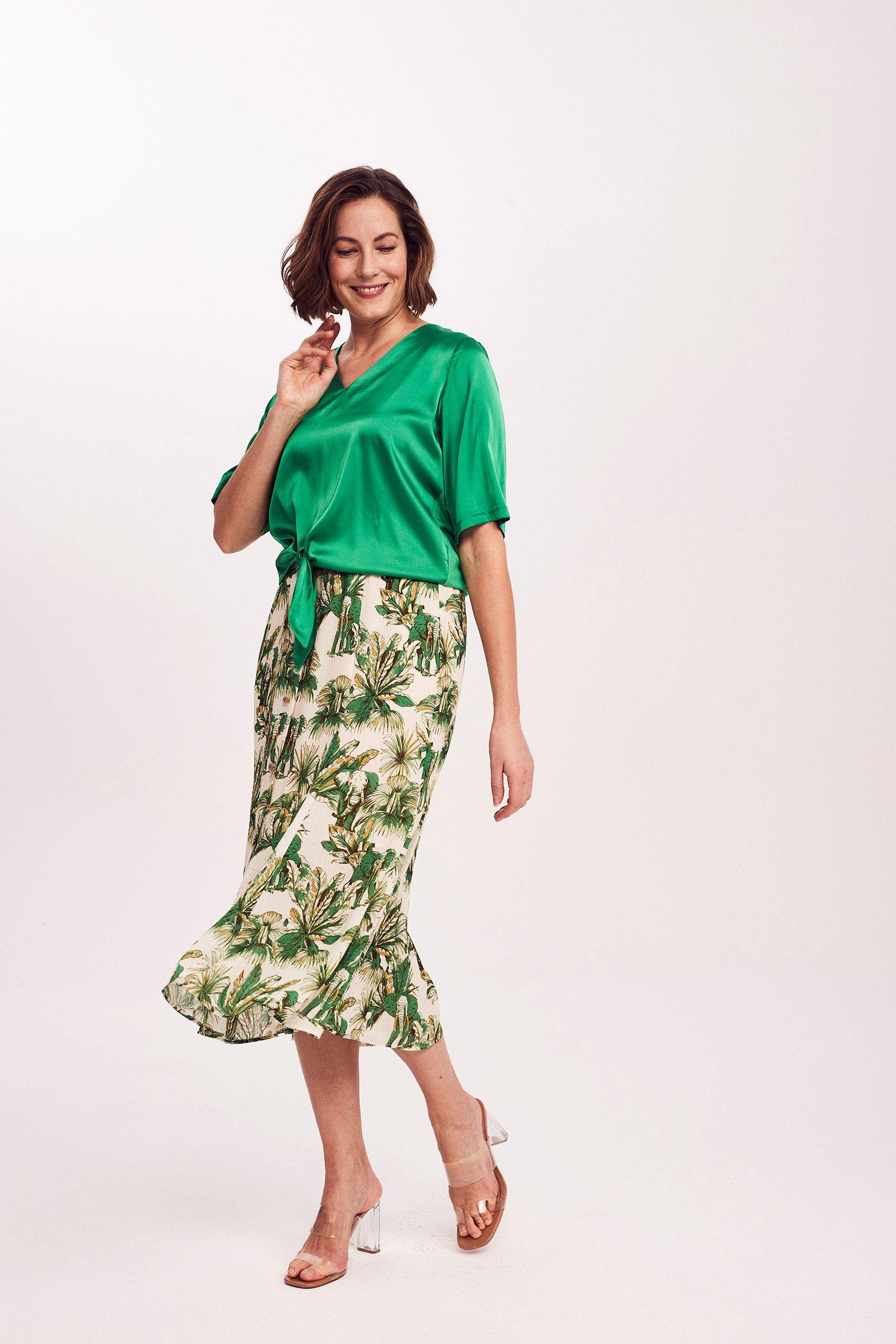 Rok in seersucker met safariprint - null - may