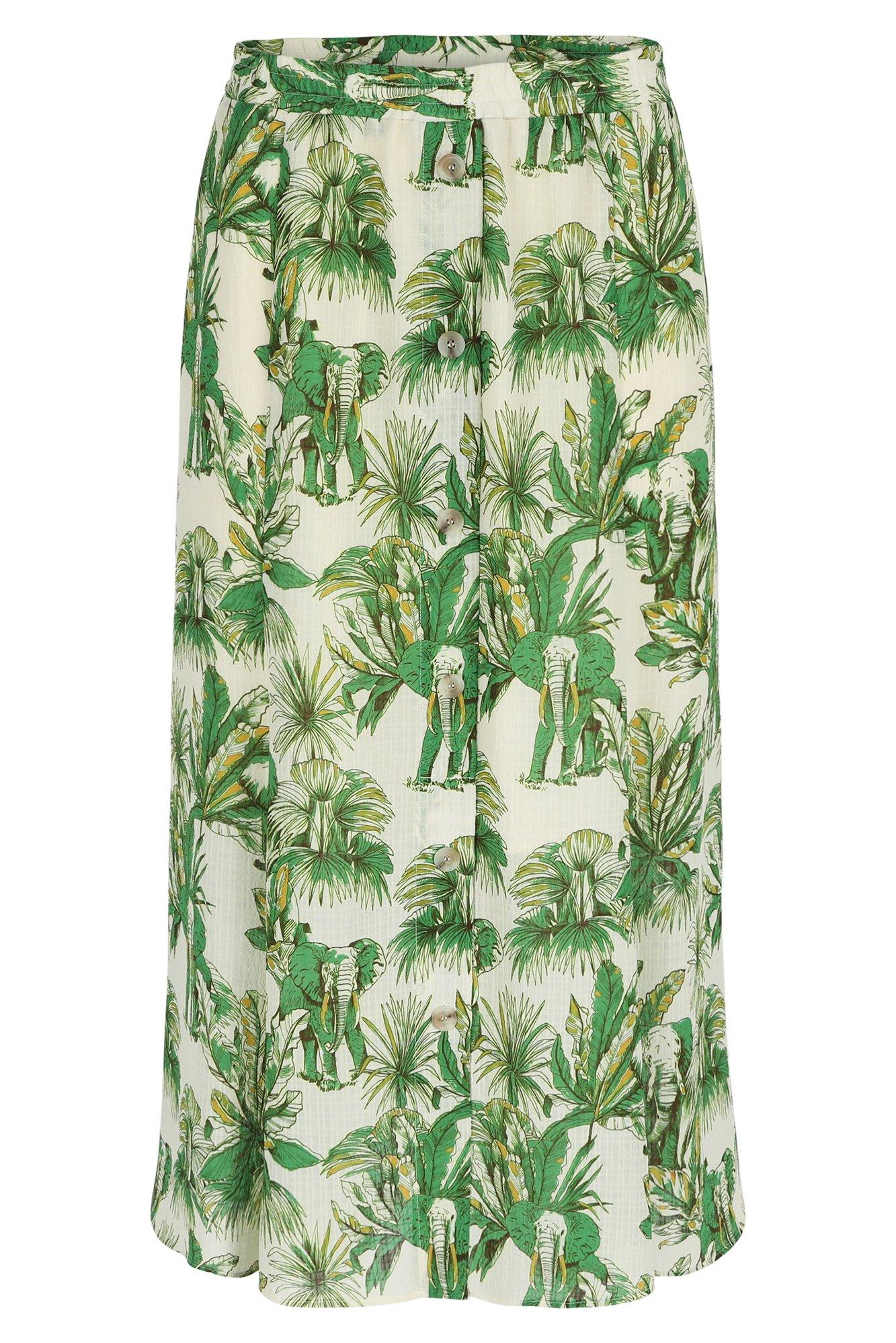 Rokken - Rok in seersucker met safariprint