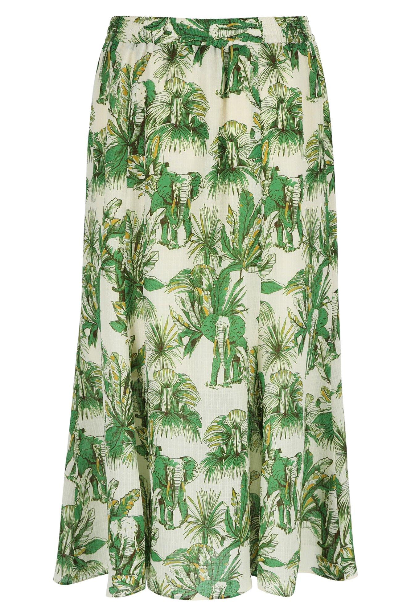 Rokken - Rok in seersucker met safariprint