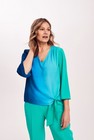 Easy care blouse met knoop onderaan - null - may