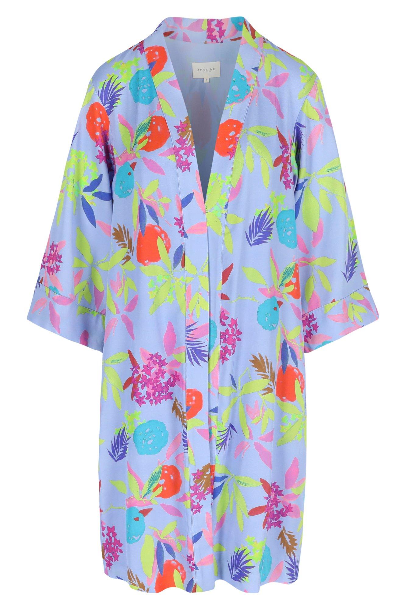 Hemden - Kimono in crêpe met bloemenprint