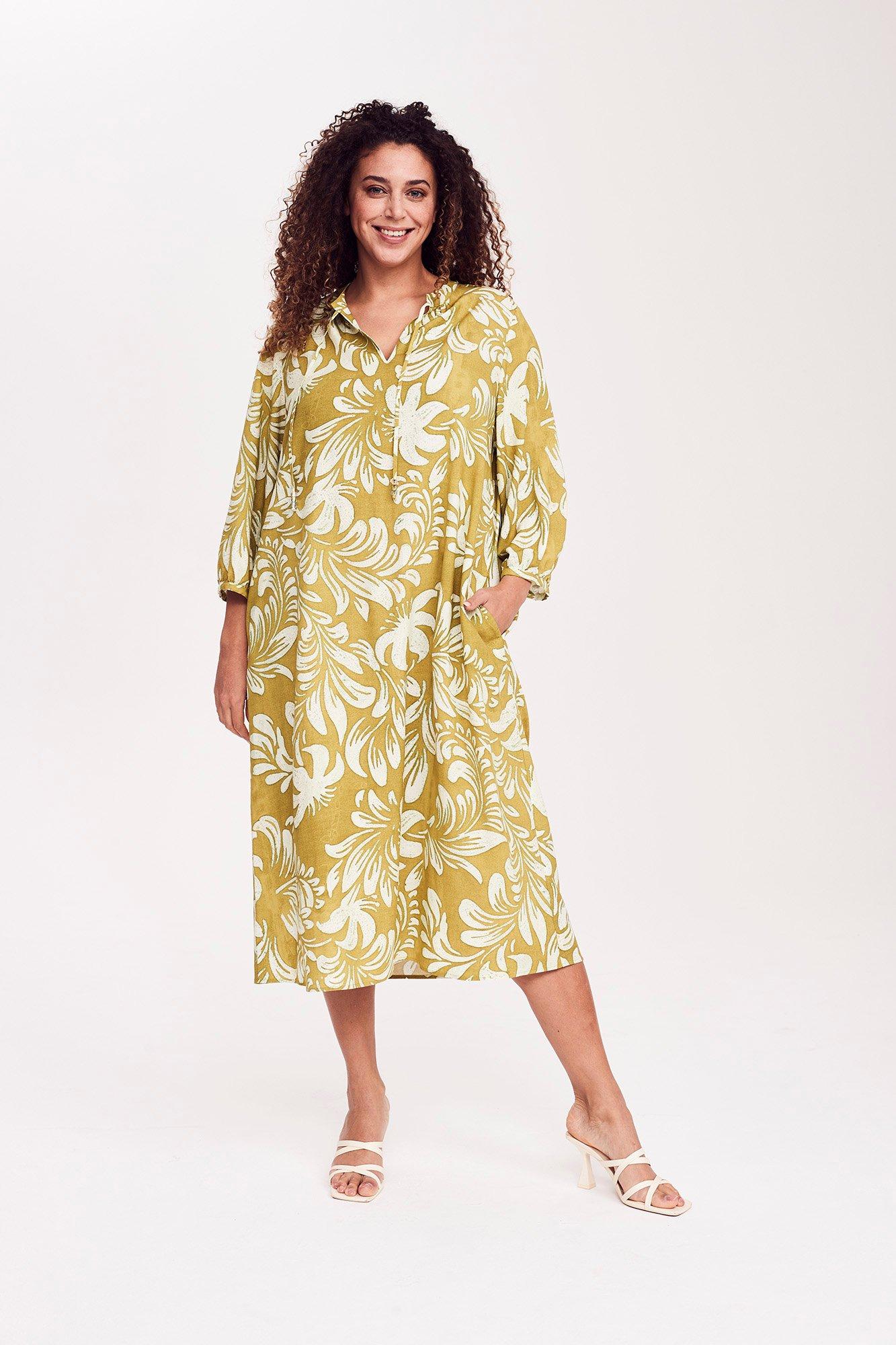 Robe caftan en mix viscose-lin - null - may