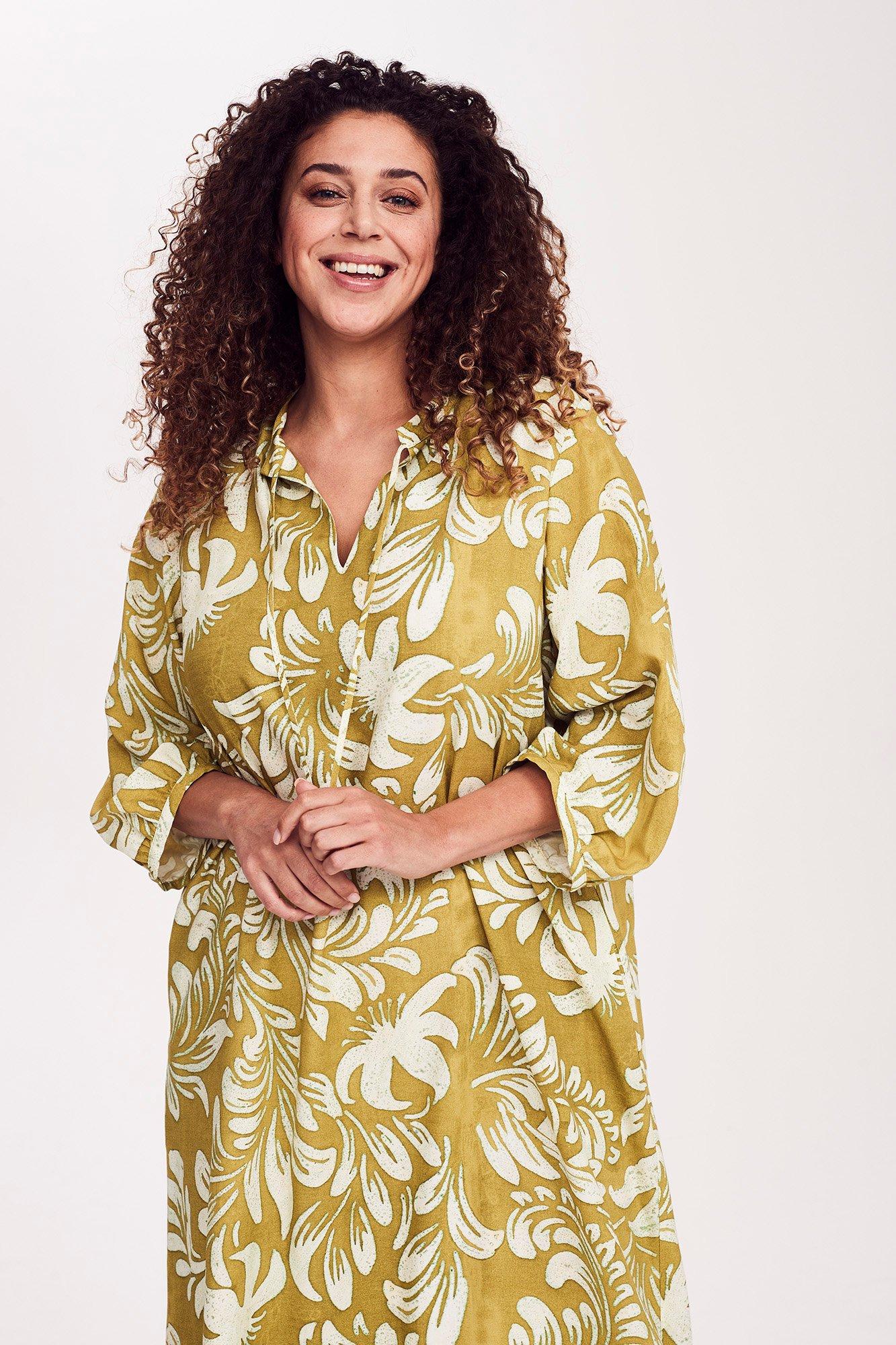 Robes - Robe caftan en mix viscose-lin