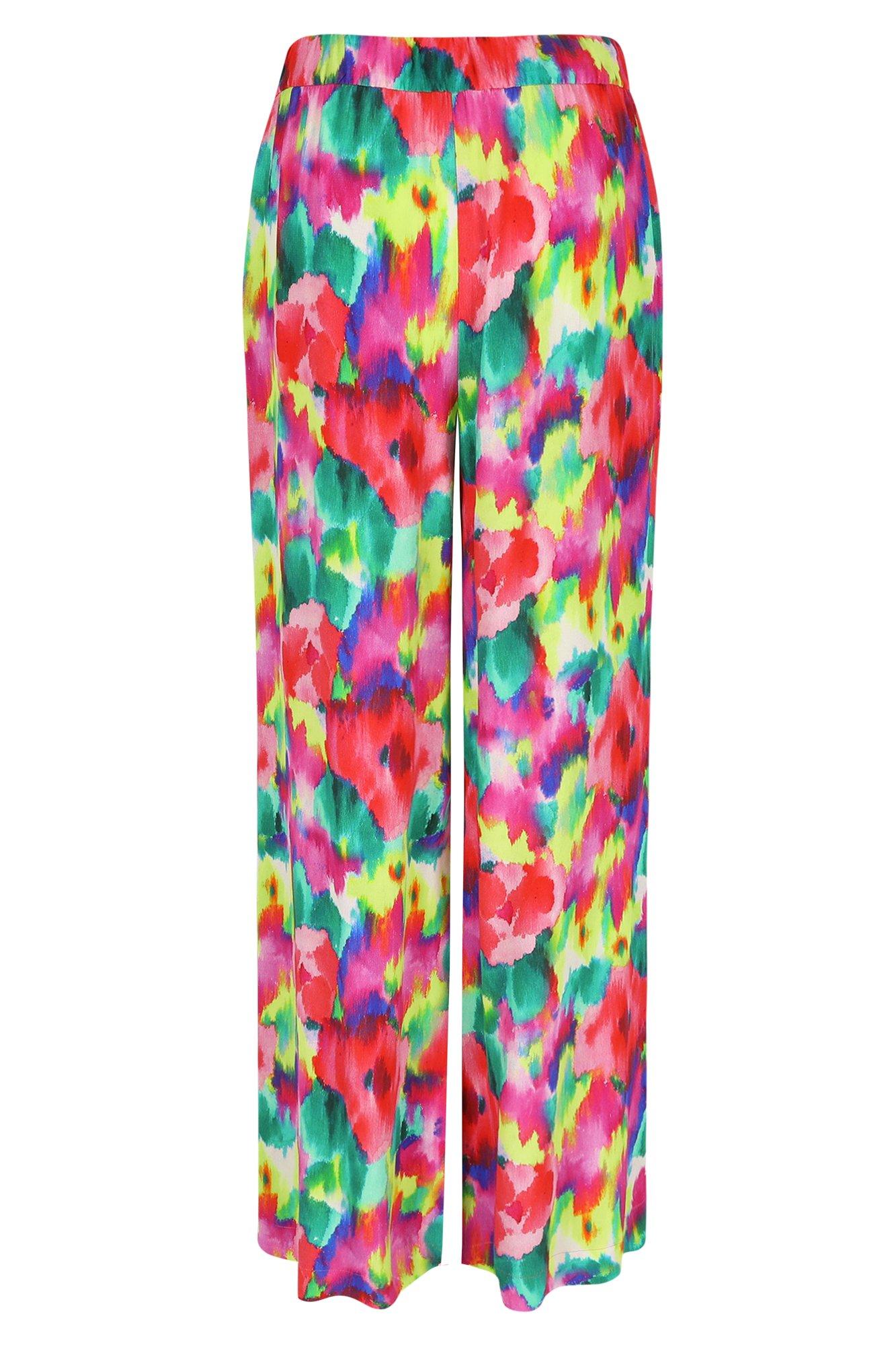Pantalons - Pantalon imprimé large en crêpe