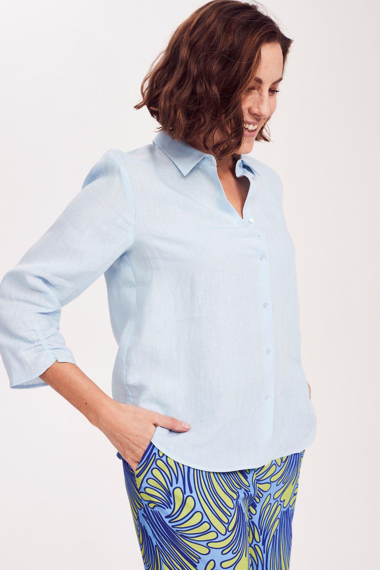 Hemdblouse in Europees linnen - null - may