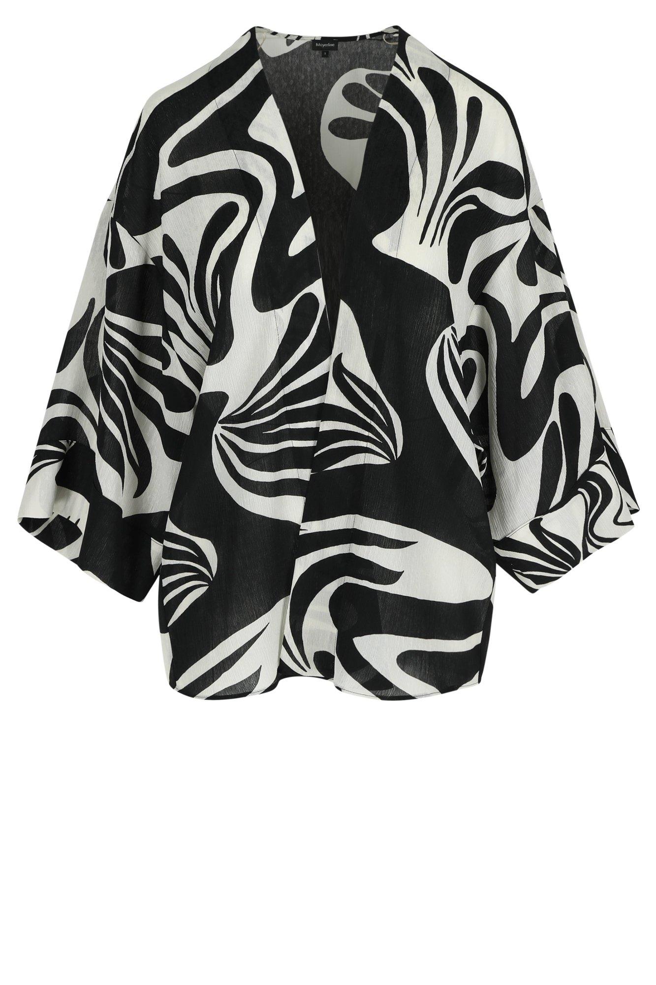 Hemden - Easy care kimono met abstracte print