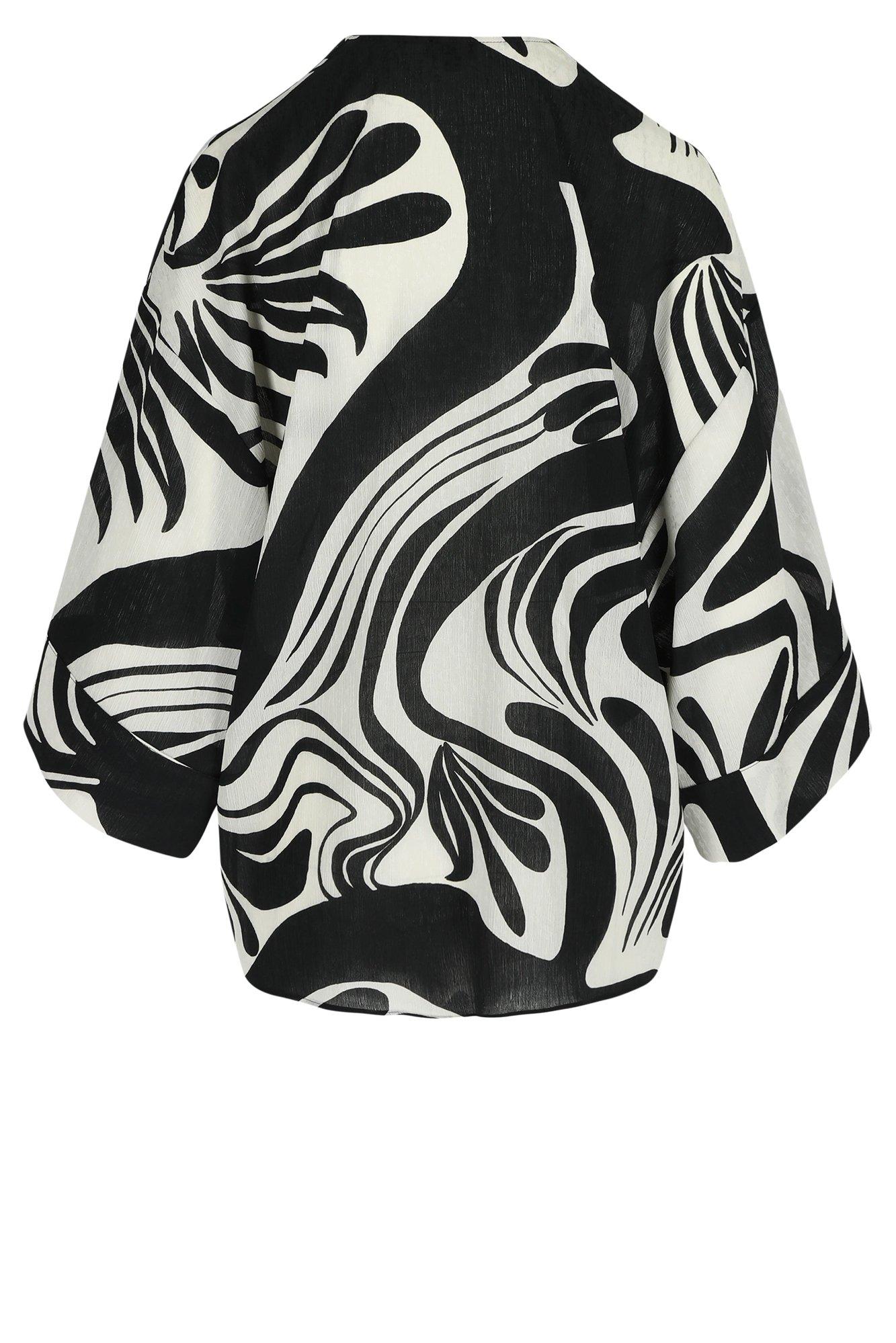 Hemden - Easy care kimono met abstracte print