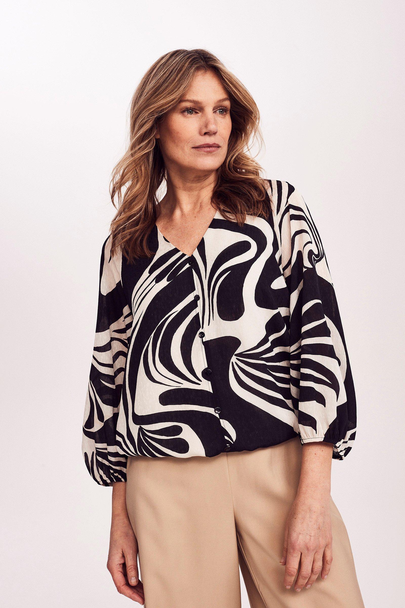 Easy care blouse op elastiek - null - may