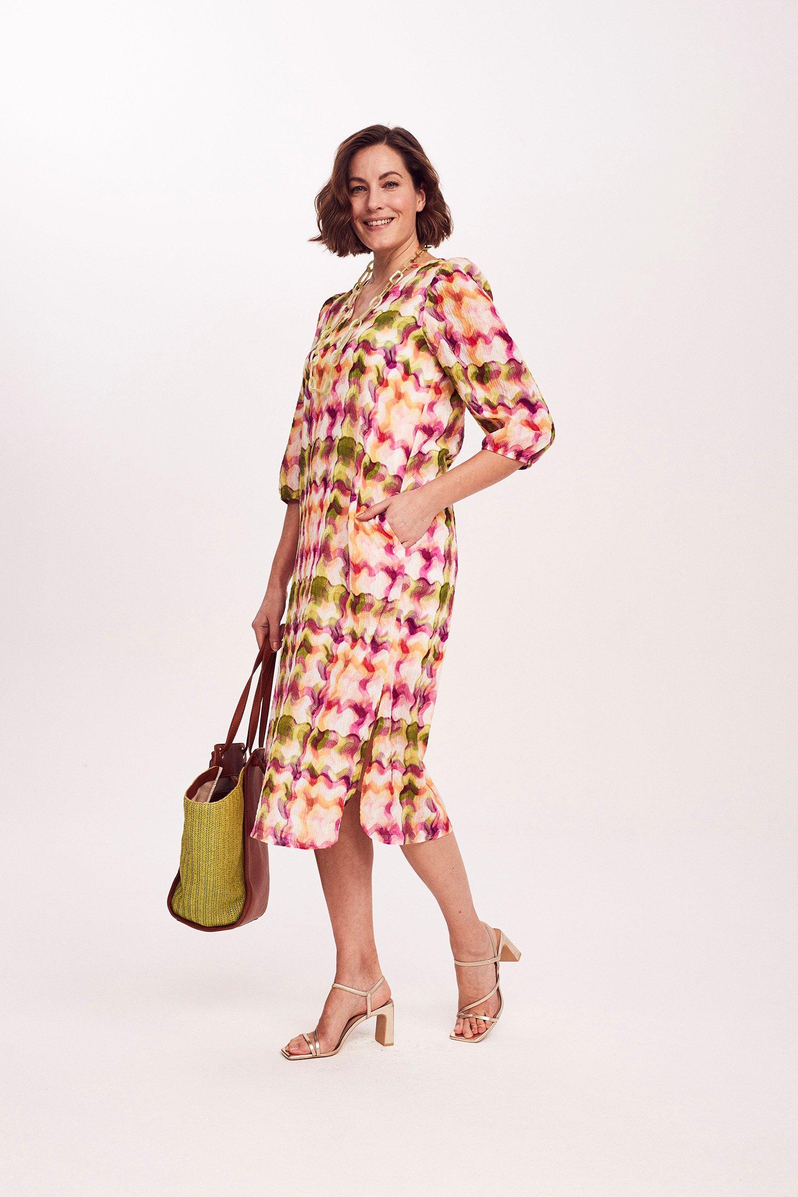 Robe caftan en seersucker - may