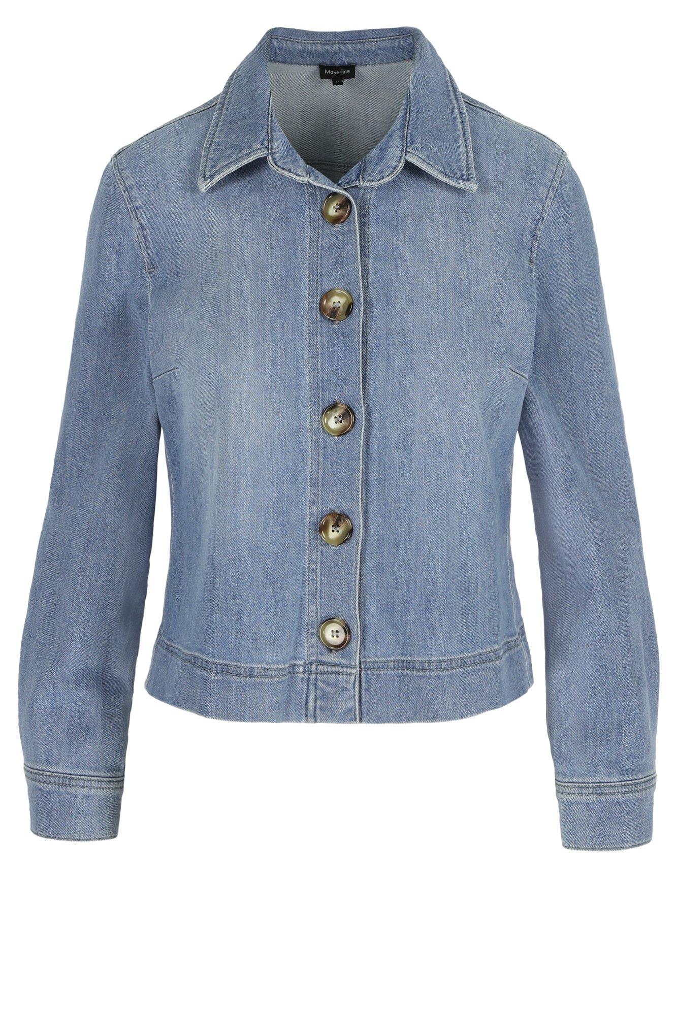 Blazers - Getailleerd jeansjasje met hoornen knopen