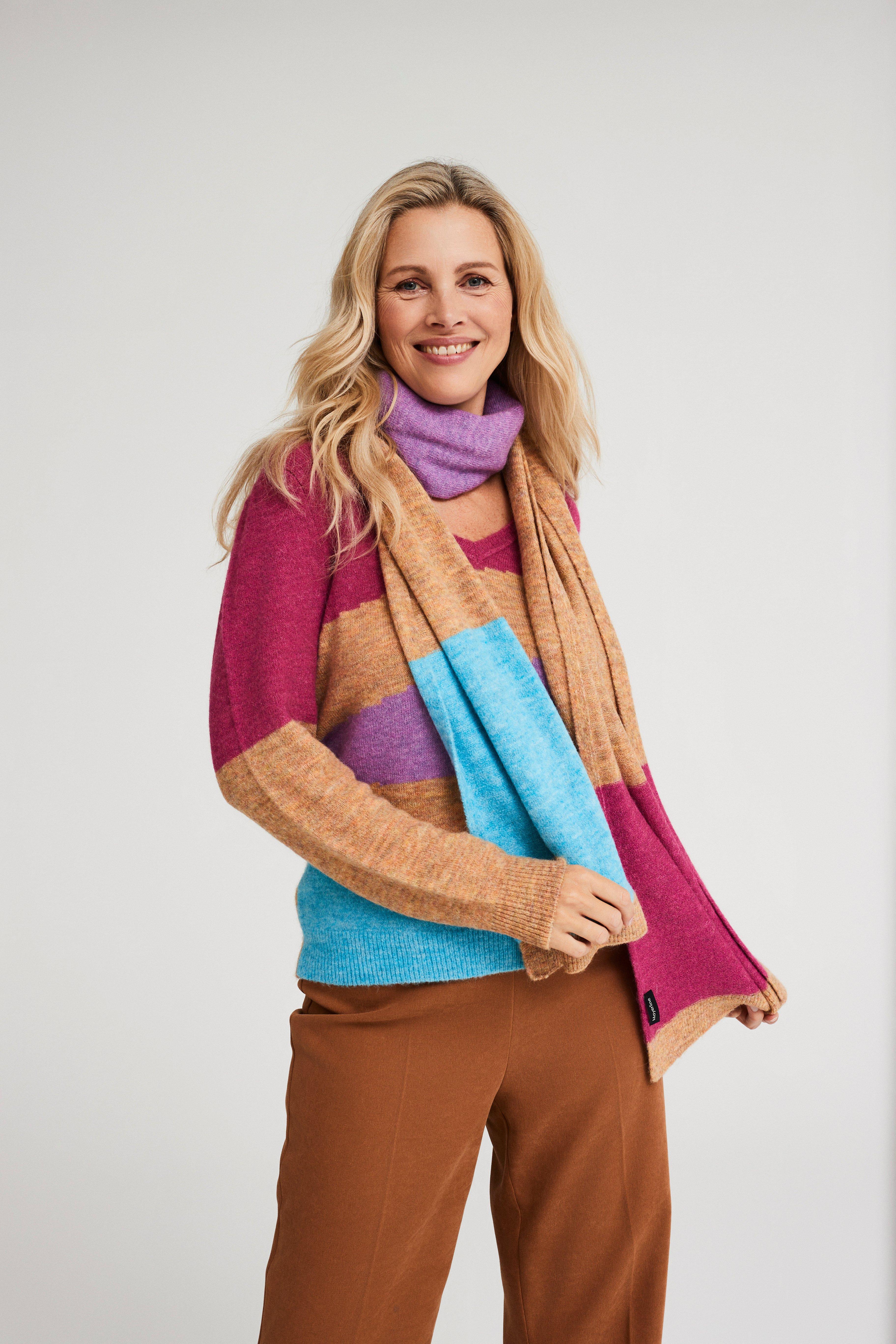 Truien - Colourblocking trui in mohairmix