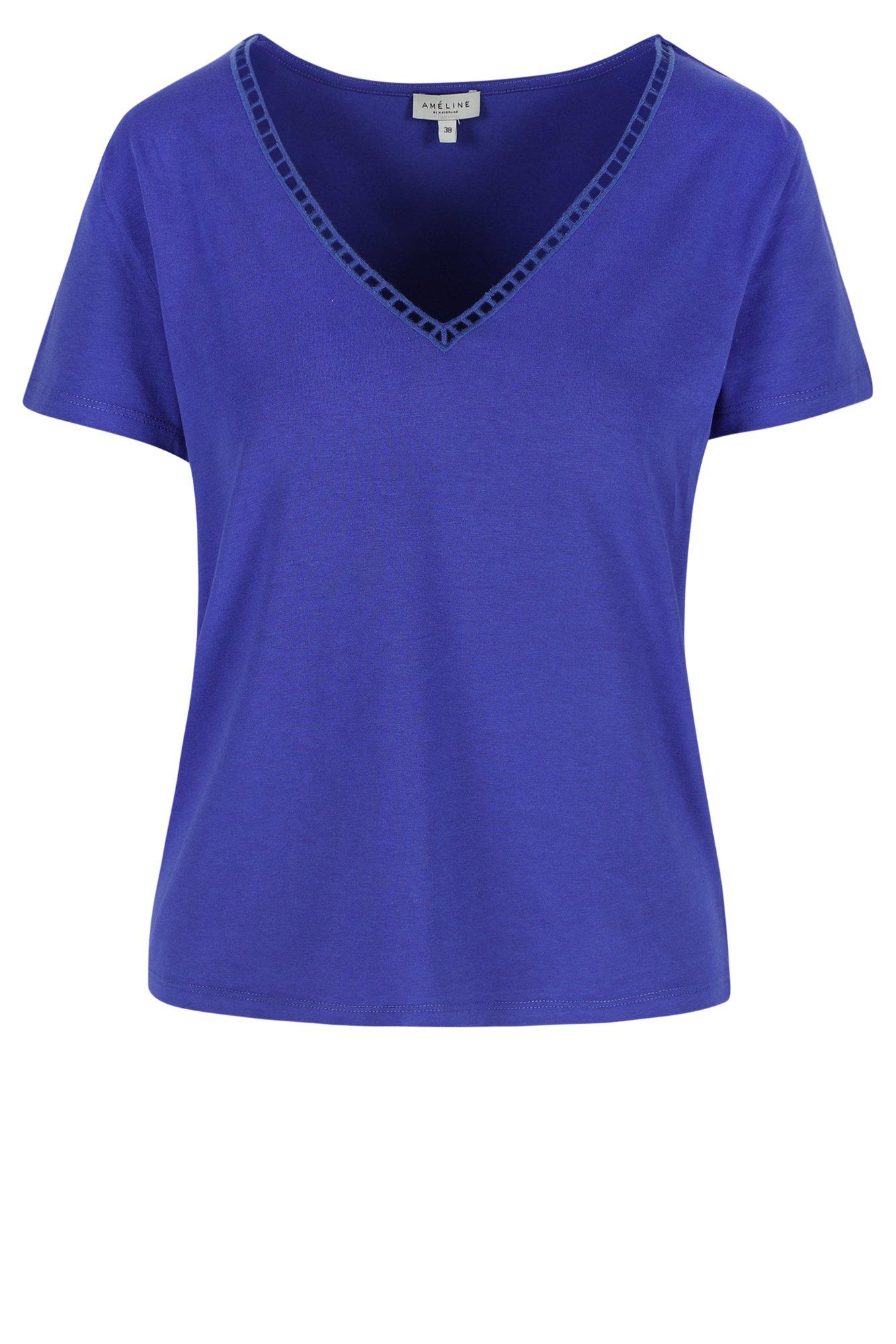 T-shirt in katoenmix met stretch - null - ame