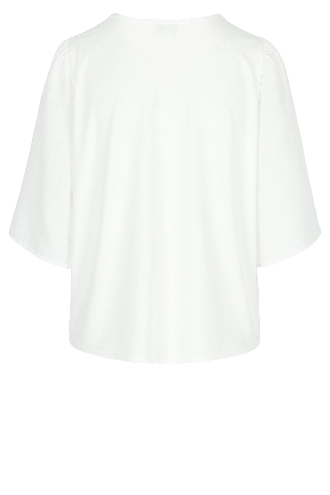 Hemden - T-shirt in viscose met borduurwerk op de schouders
