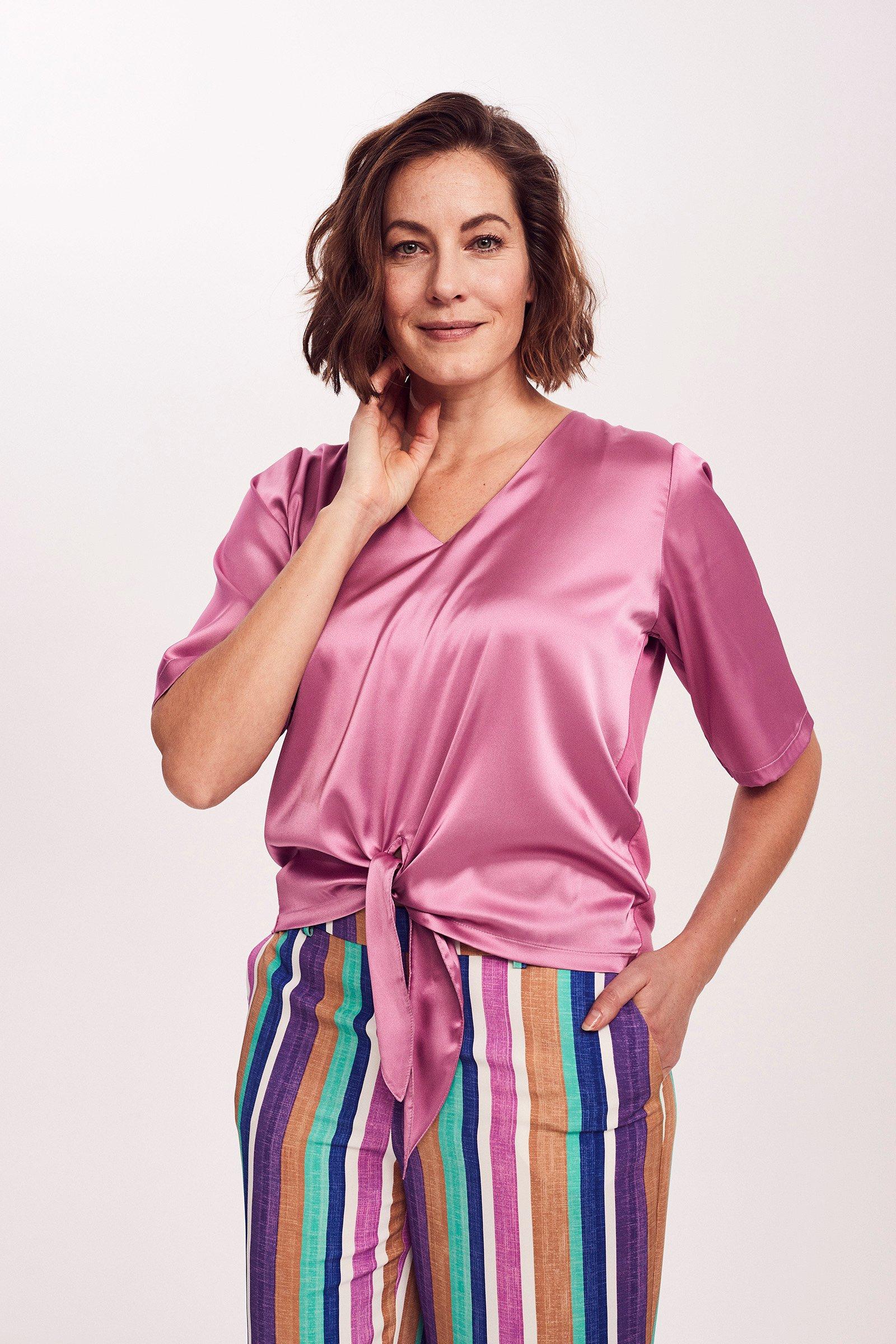 Blouse T-shirt nouée devant - null - may