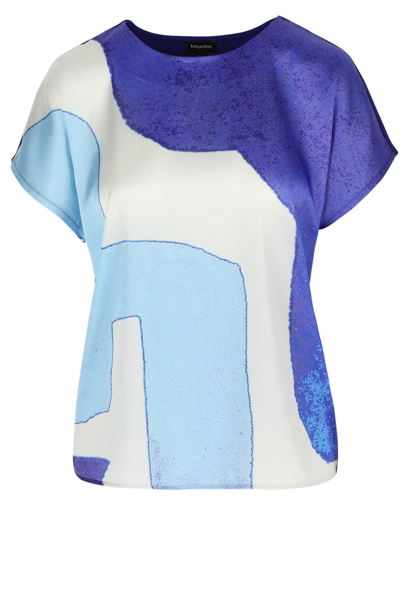 Sweatvest - T-shirtblouse met satijnen front