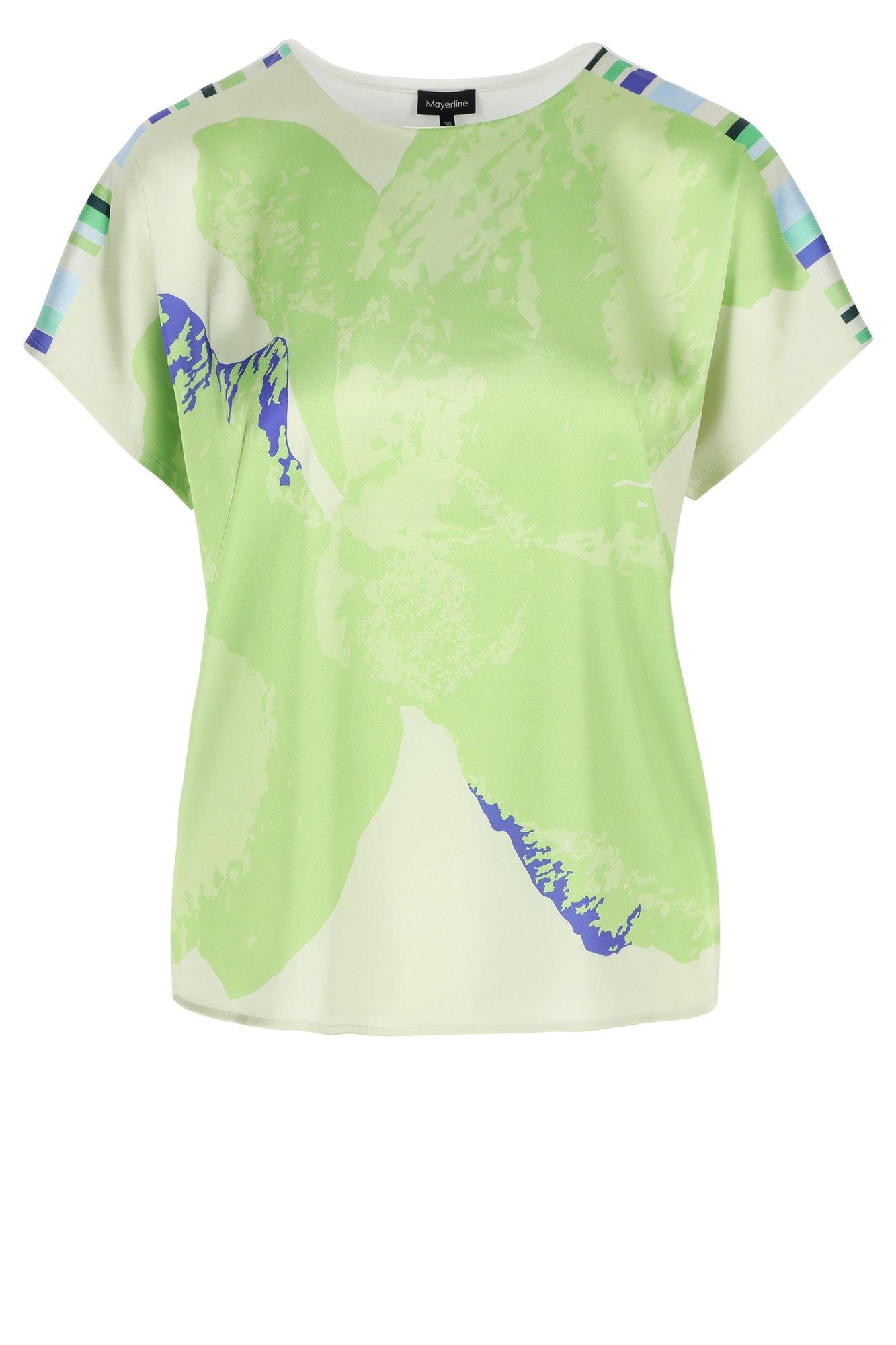 Sweatvest - T-shirtblouse met satijnen front