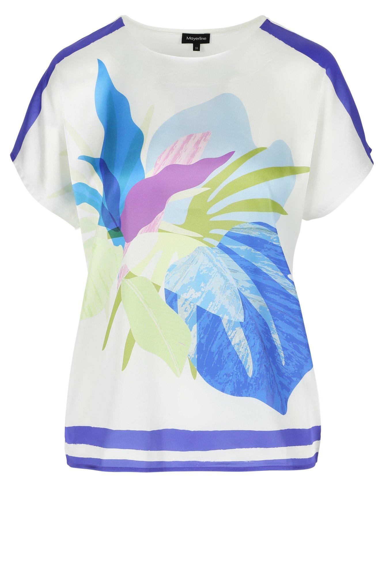 Sweatvest - T-shirtblouse met satijnen front