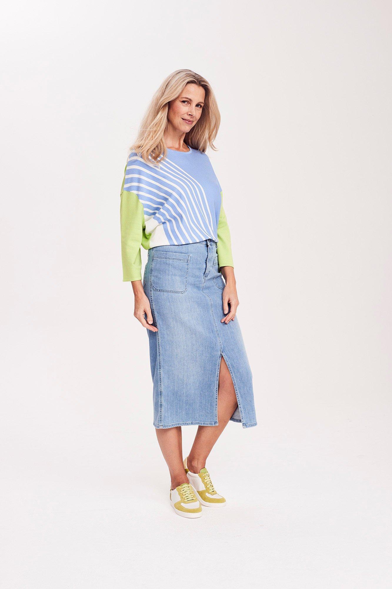 Pulls - Pull colour blocking en bleu et citron vert