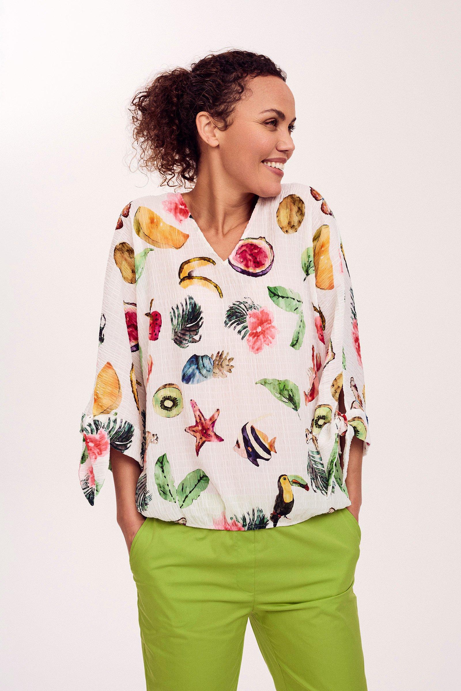 Blouse manches chauve-souris sur élastique - null - may
