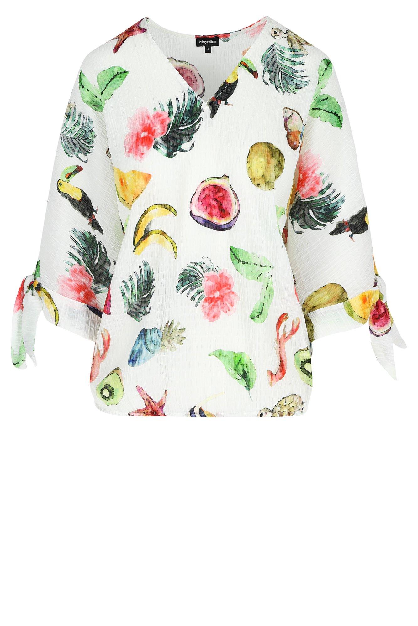Hemden - Blouse met vleermuismouw op elastiek