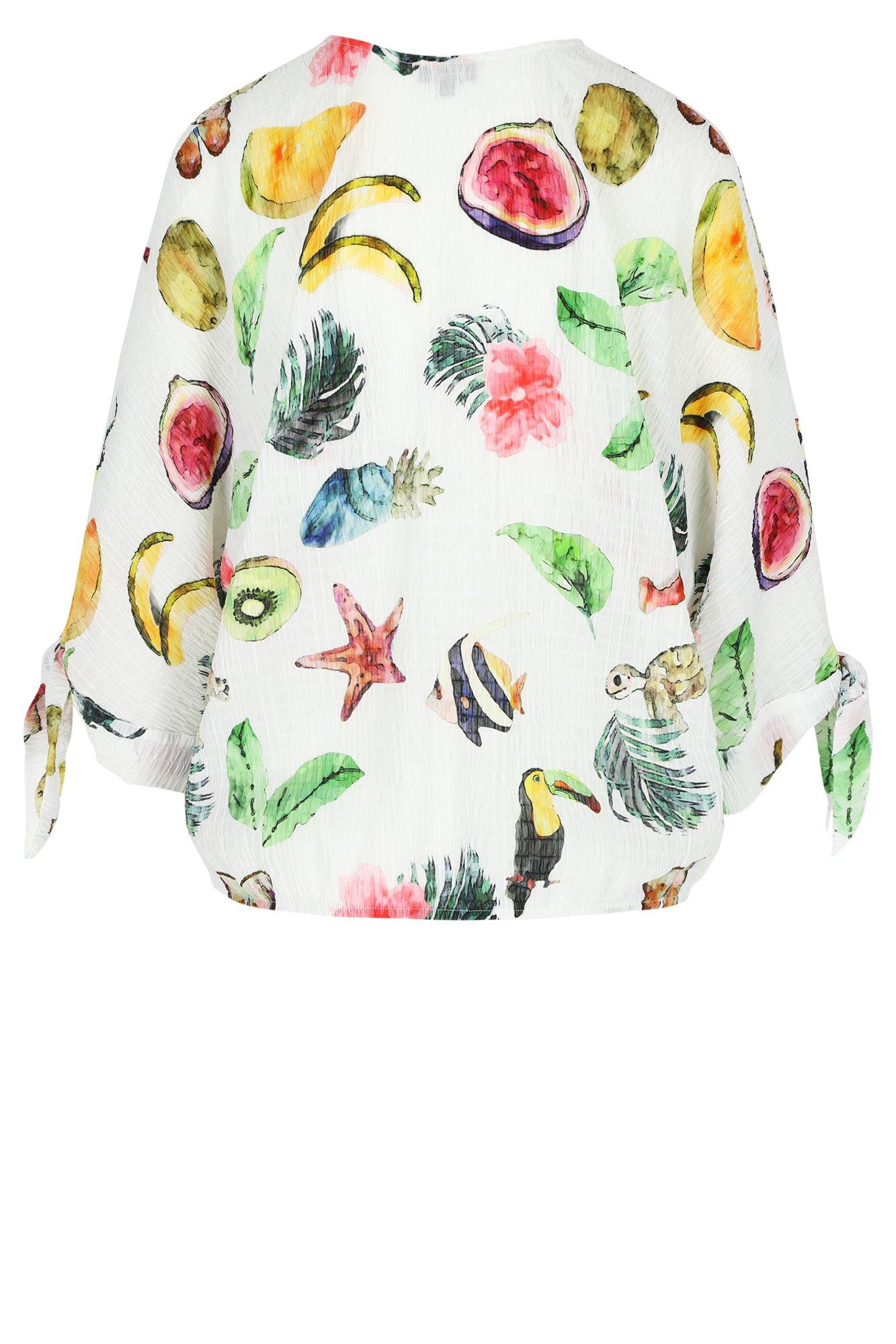 Hemden - Blouse met vleermuismouw op elastiek