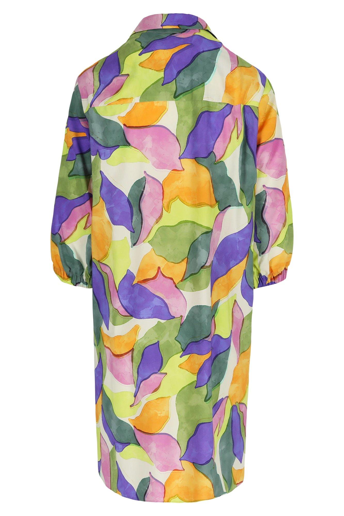 Robes - Robe droite imprimée en mélange coton