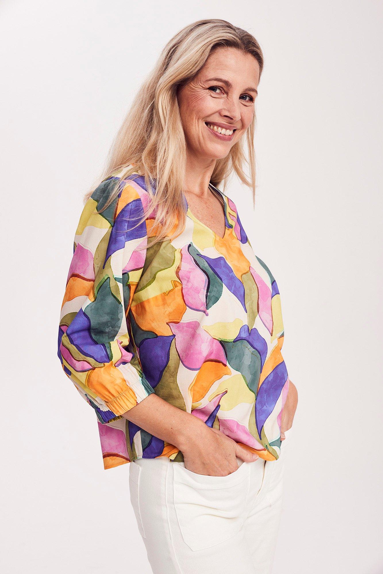 Blouse évasée en mélange coton - null - may