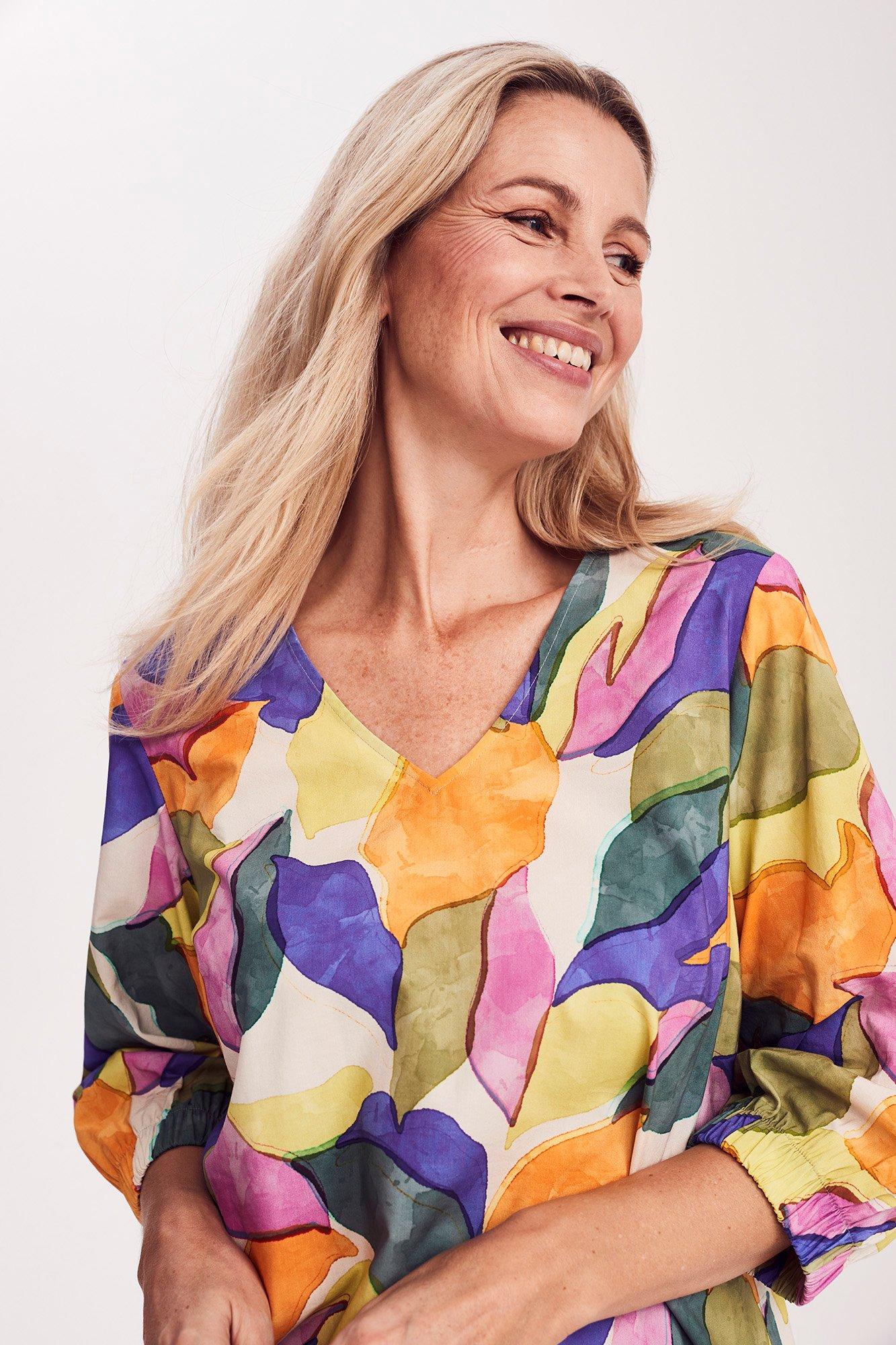 Chemises - Blouse évasée en mélange coton