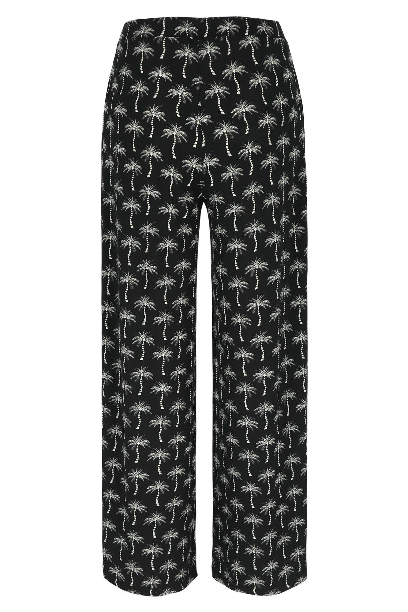 Broeken - Extra wijde jerseybroek met palmboomprint