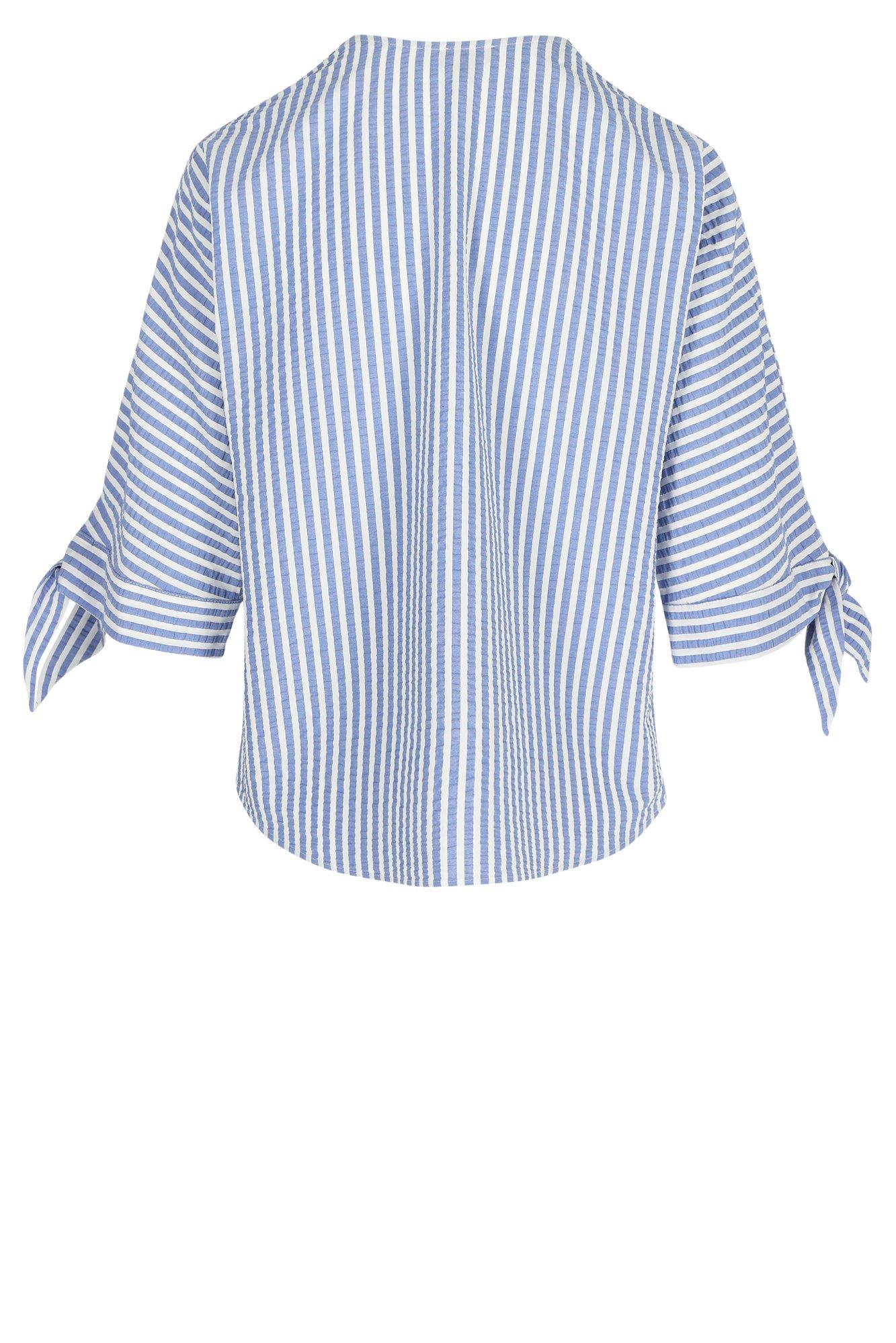 Hemden - Seersucker blouse met vleermuismouw