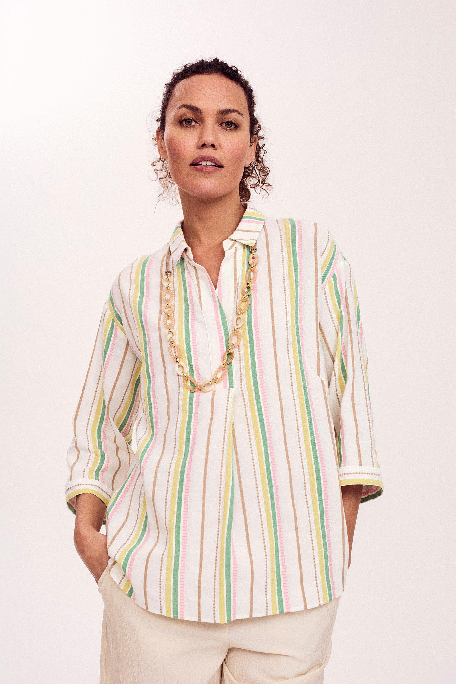 Blouse tunique longe en mélange coton - null - may