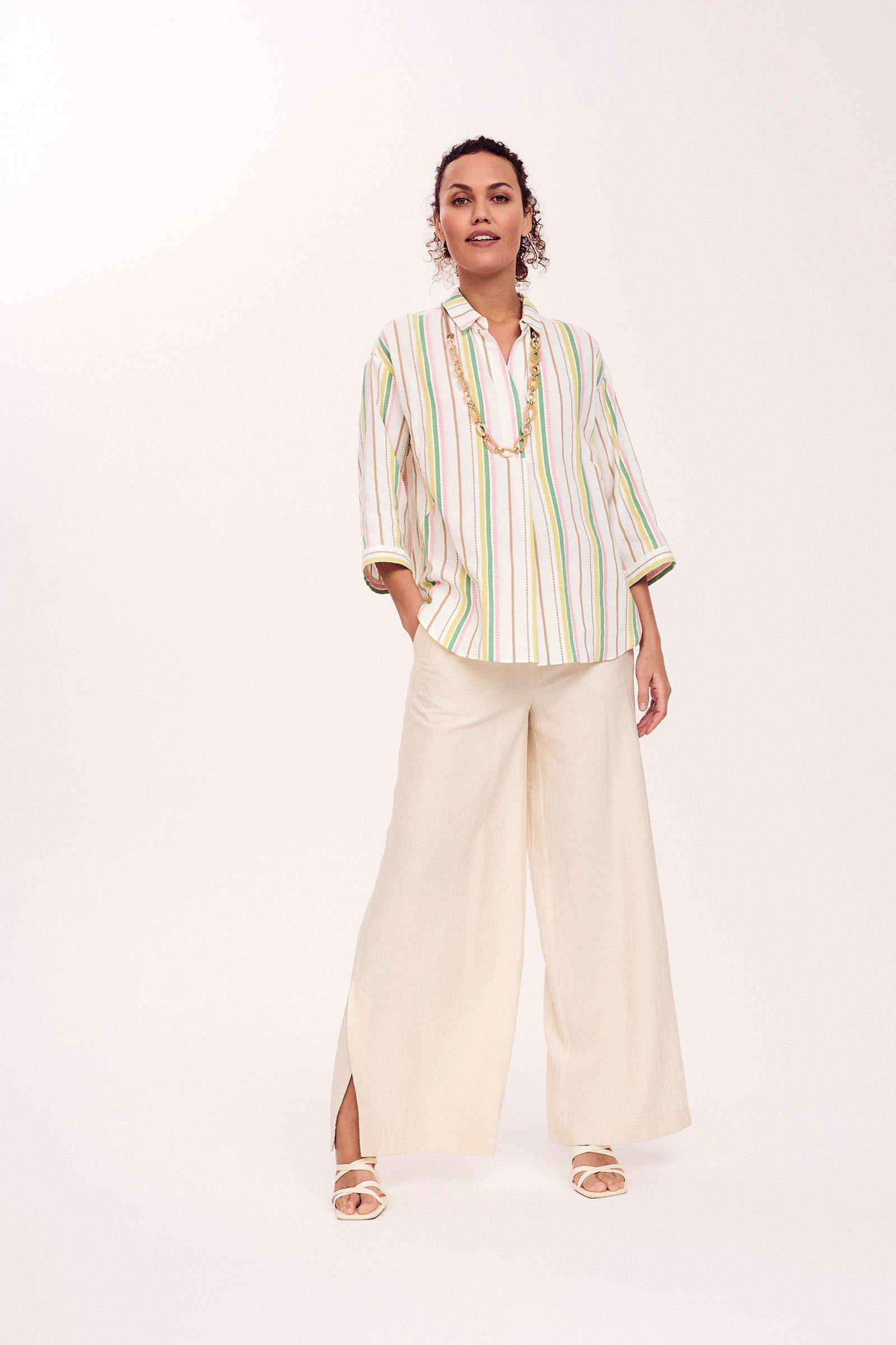 Chemises - Blouse tunique longe en mélange coton